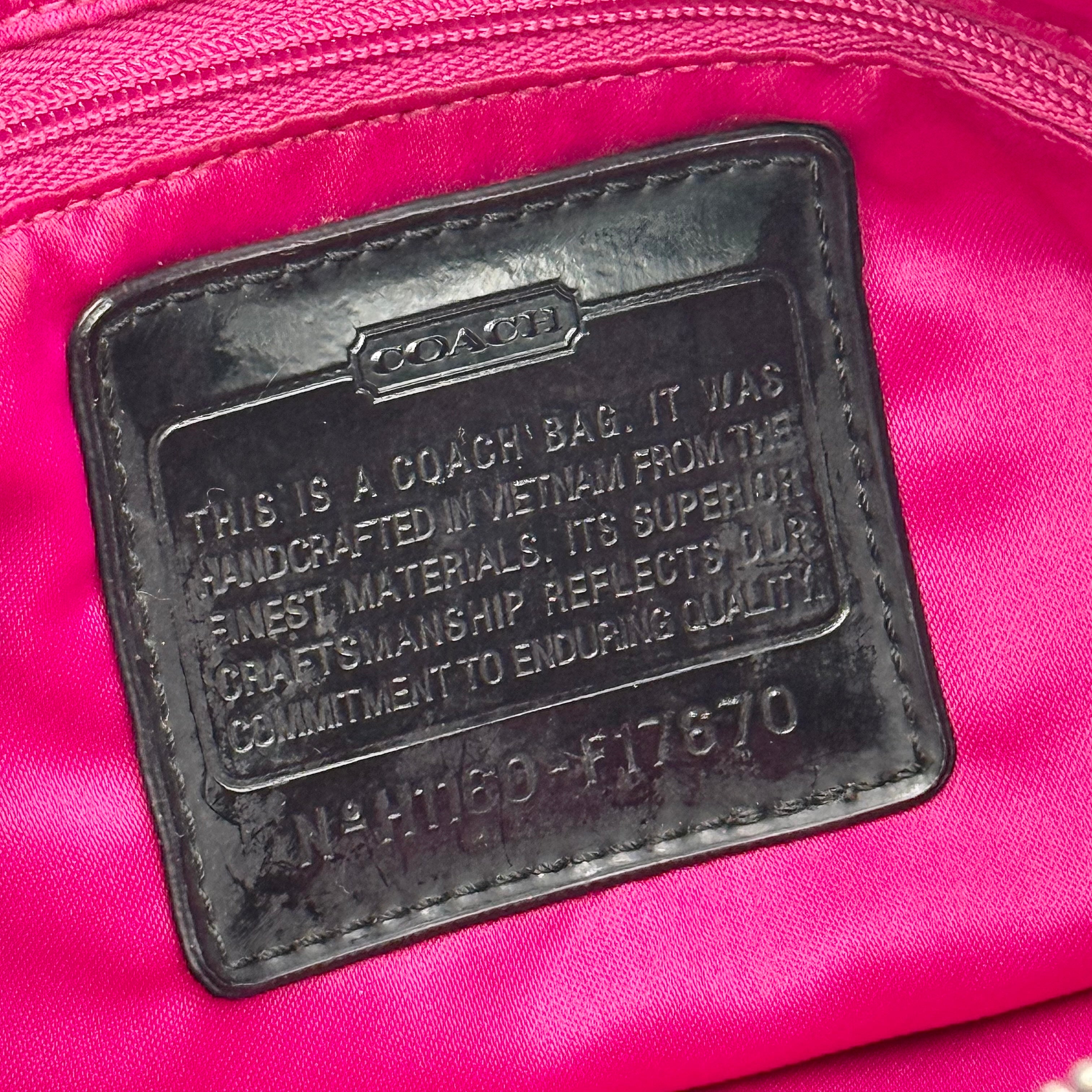 Coach 2Way Poppy Tartan shoulder bag in multi-colour plaid with detachable strap and signature silver hardware.