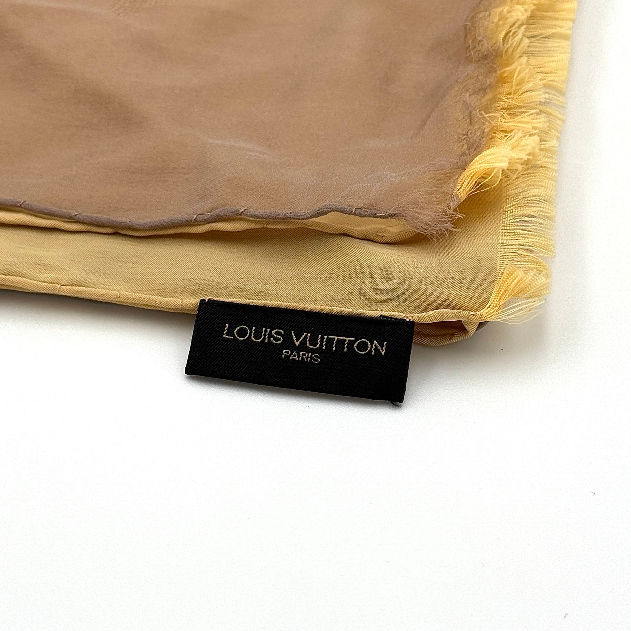 Louis Vuitton Monogram Silk/Acetate Chiffon Scarf Brown/Beige