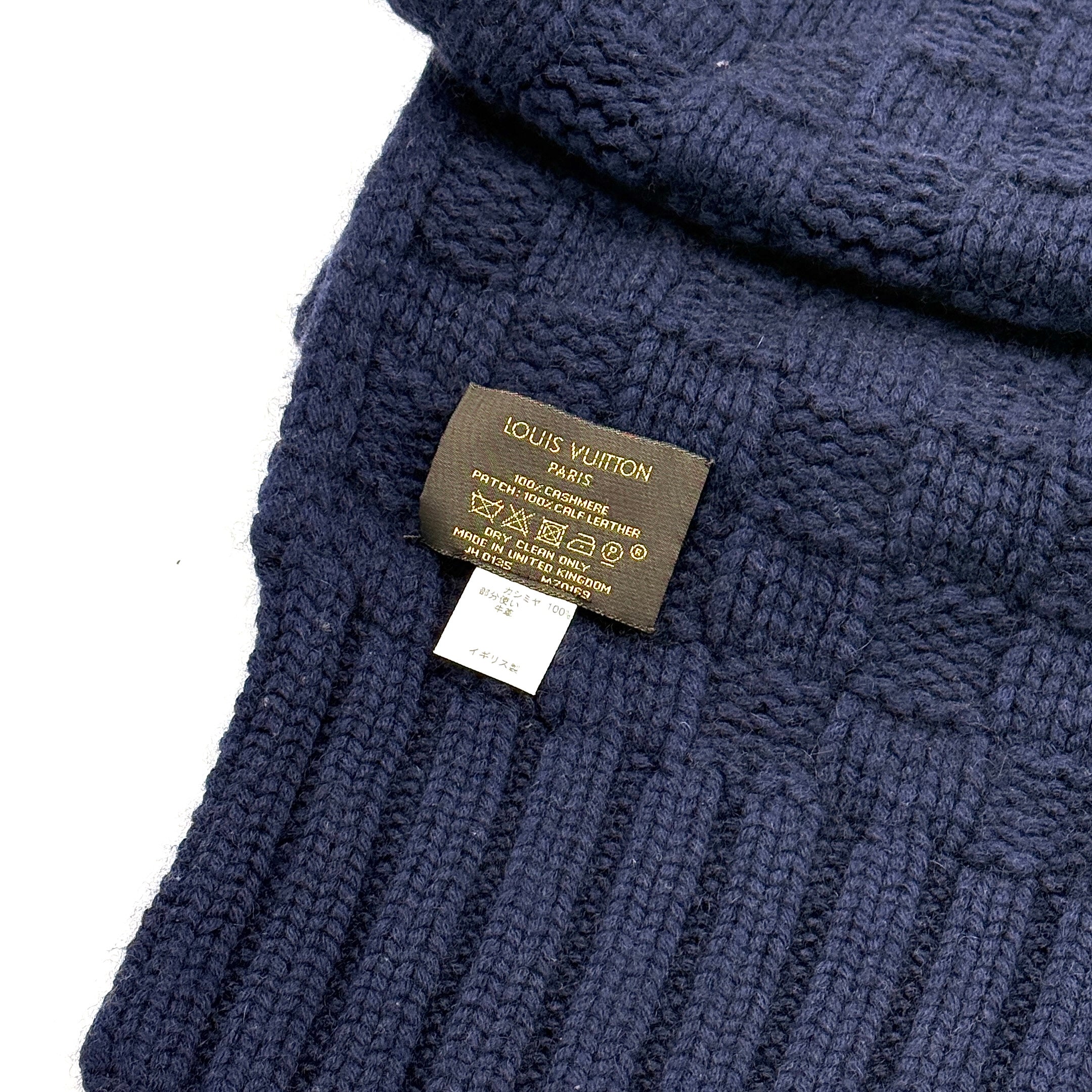 Louis Vuitton Echarpe Helsinki Damier Cashmere Scarf Navy Blue