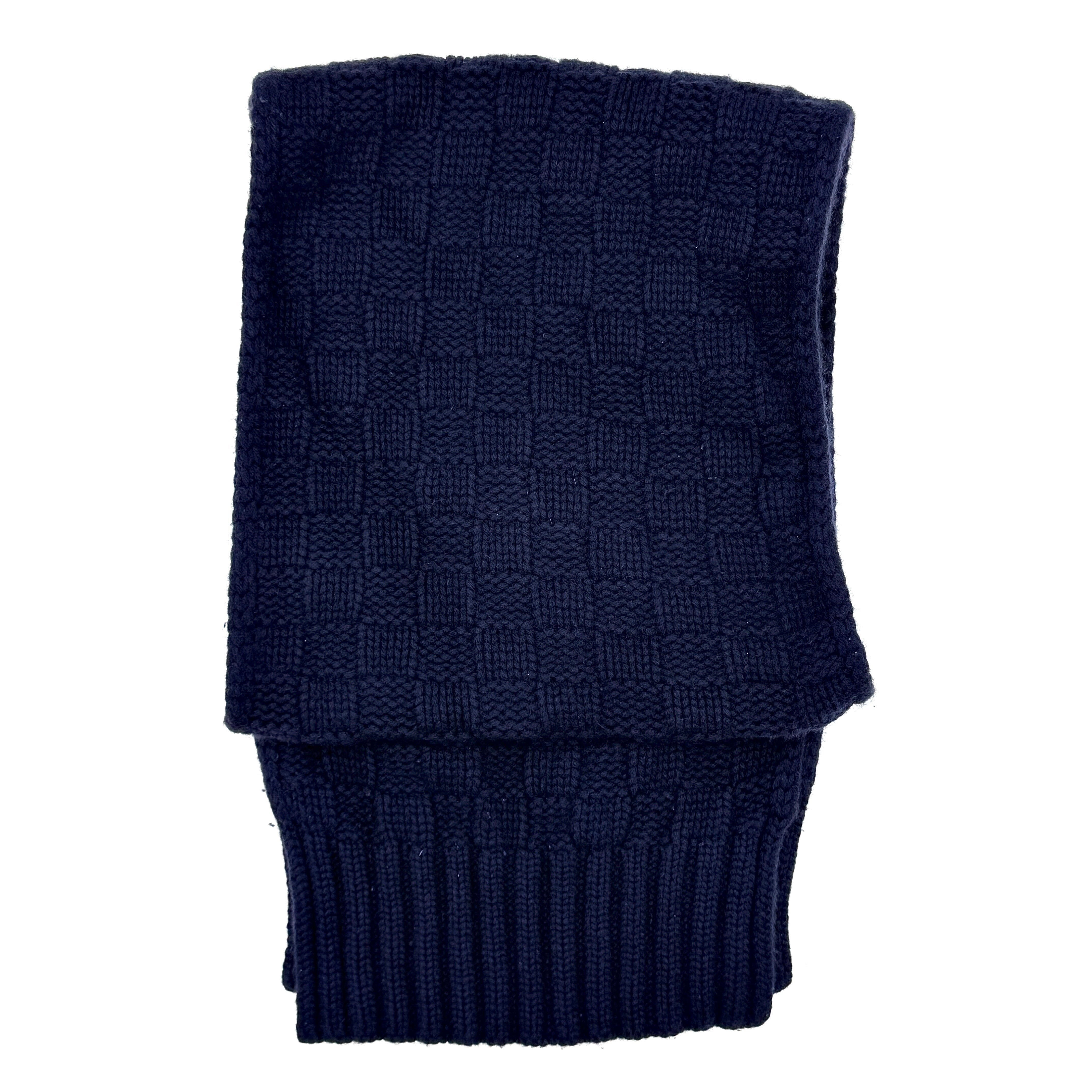 Louis Vuitton Echarpe Helsinki Damier Cashmere Scarf Navy Blue