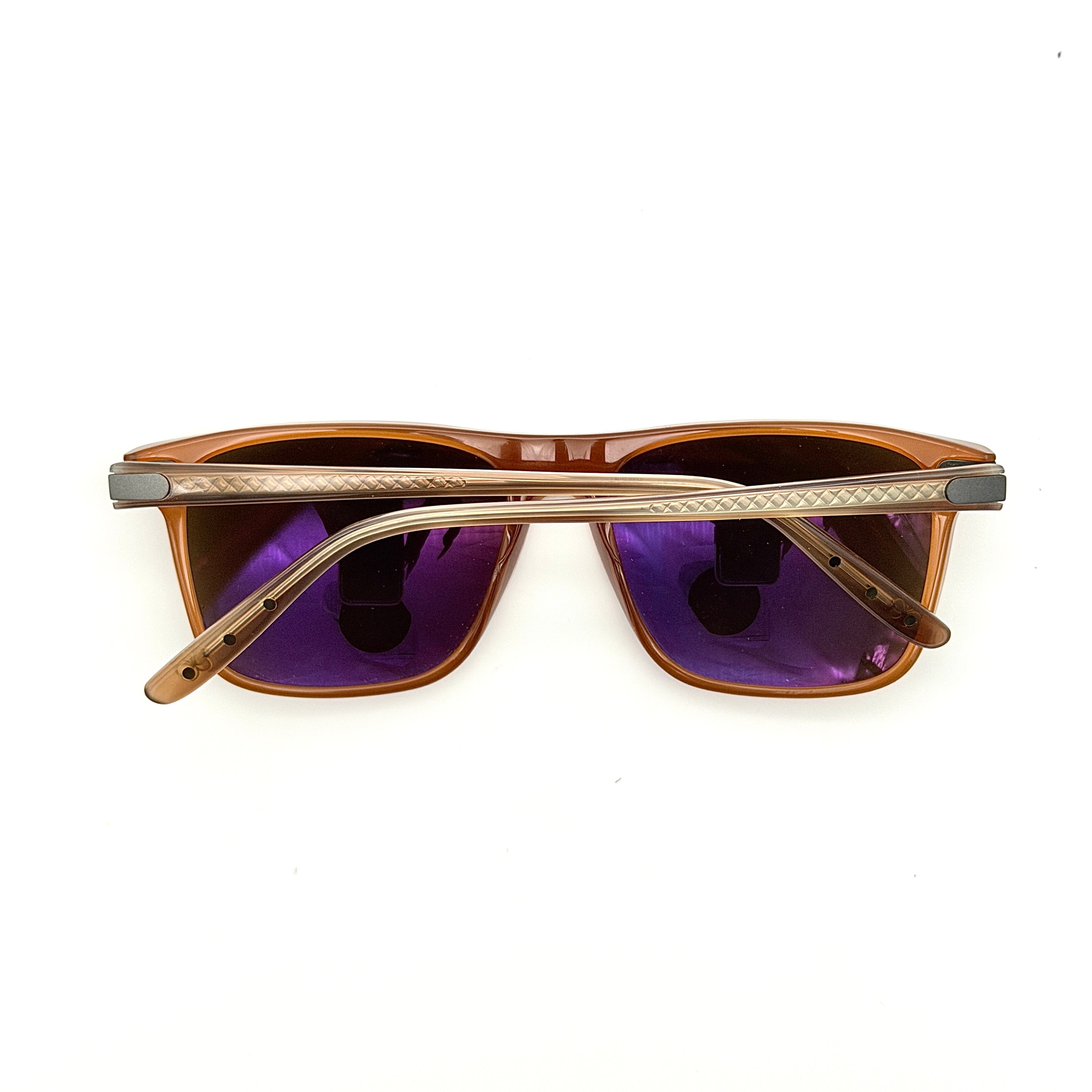 Bottega Veneta B.V. 249/S sunglasses in brown acetate, with brown lenses, intrecciato detail arms, shown with case and cloth