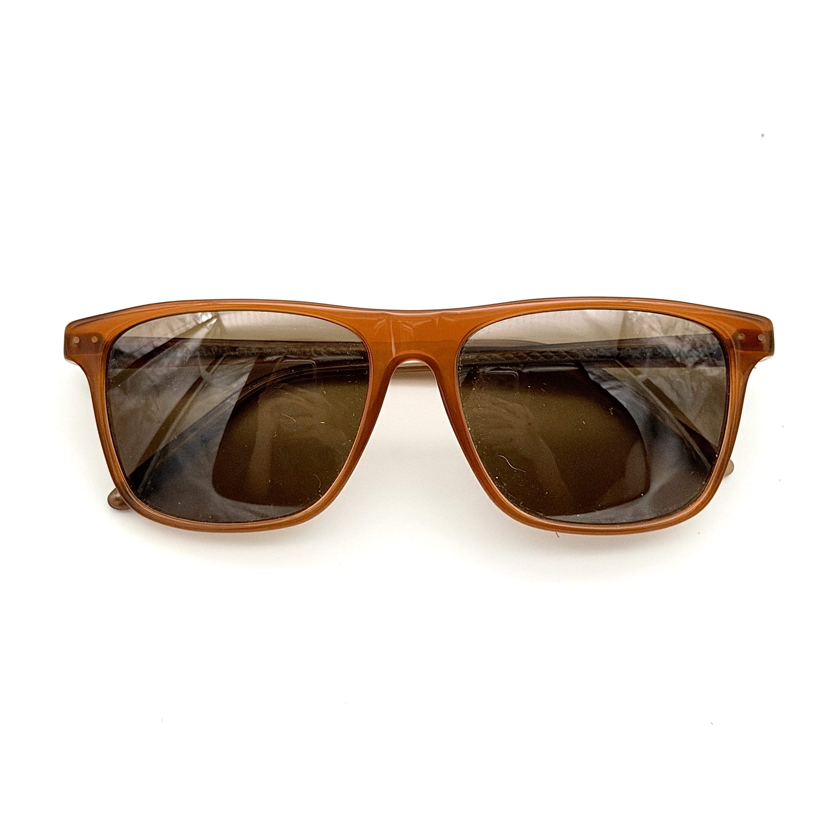 Bottega Veneta B.V. 249/S sunglasses in brown acetate, with brown lenses, intrecciato detail arms, shown with case and cloth