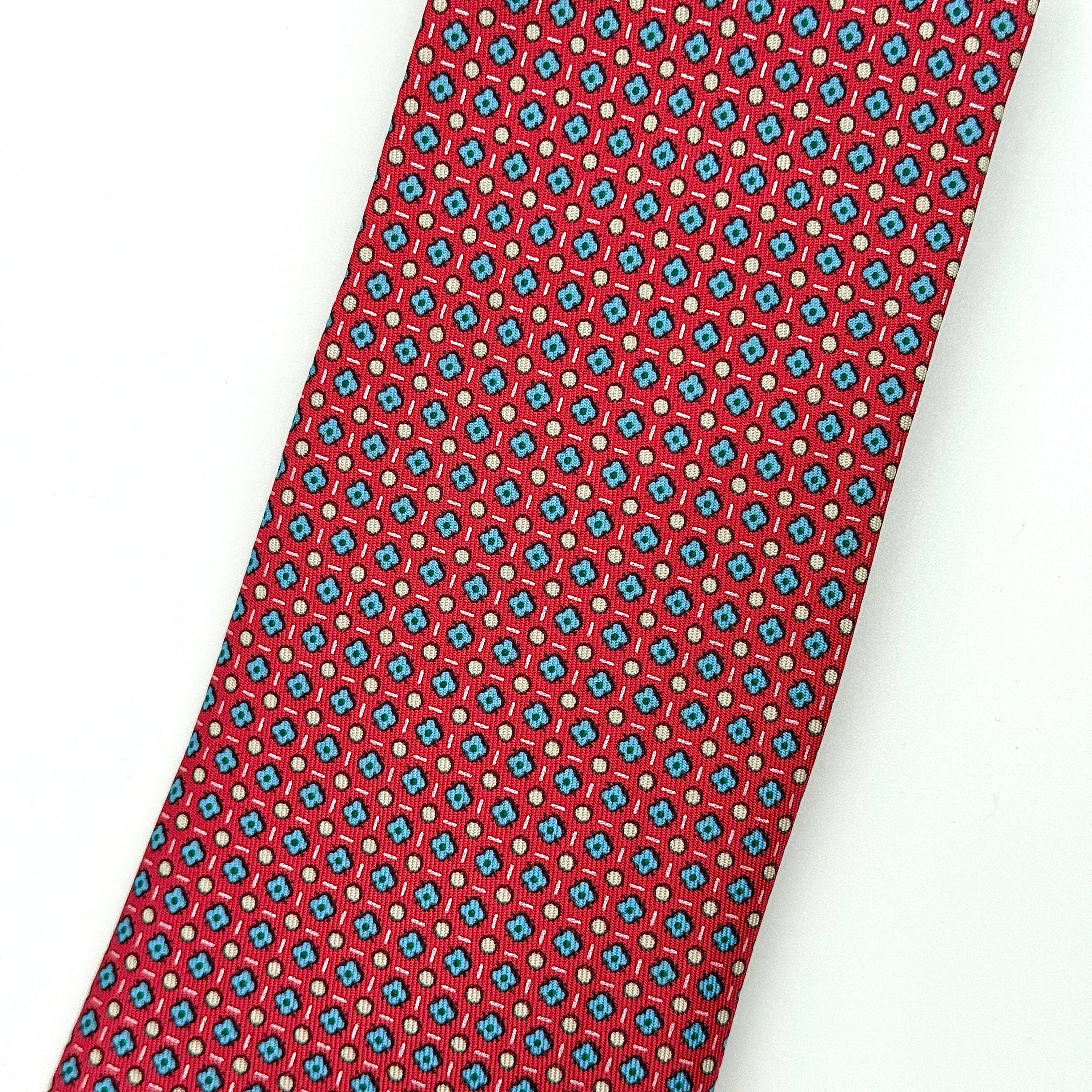 Hermès Geometric Silk Tie Red