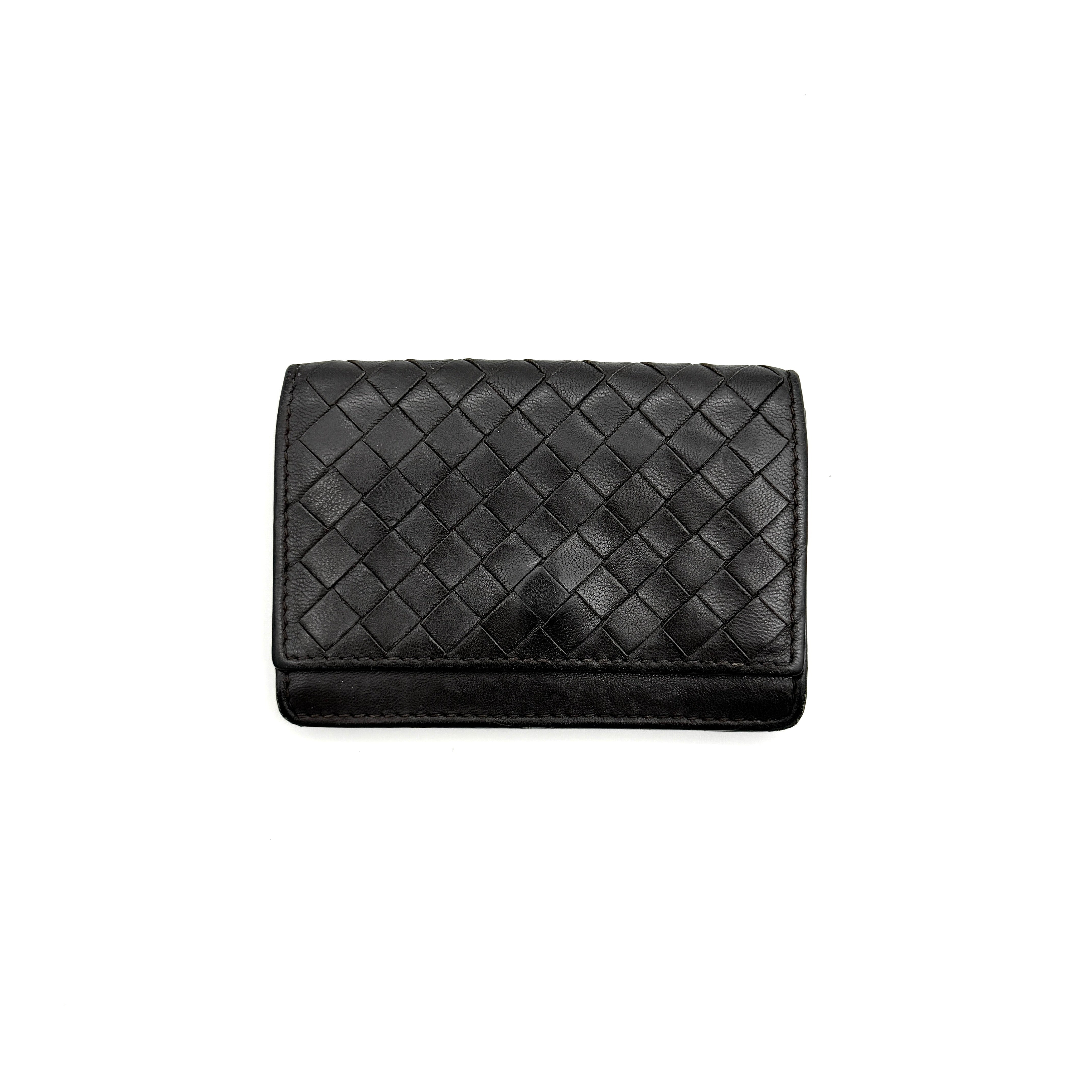 Bottega Veneta Intrecciato Card Case Black
