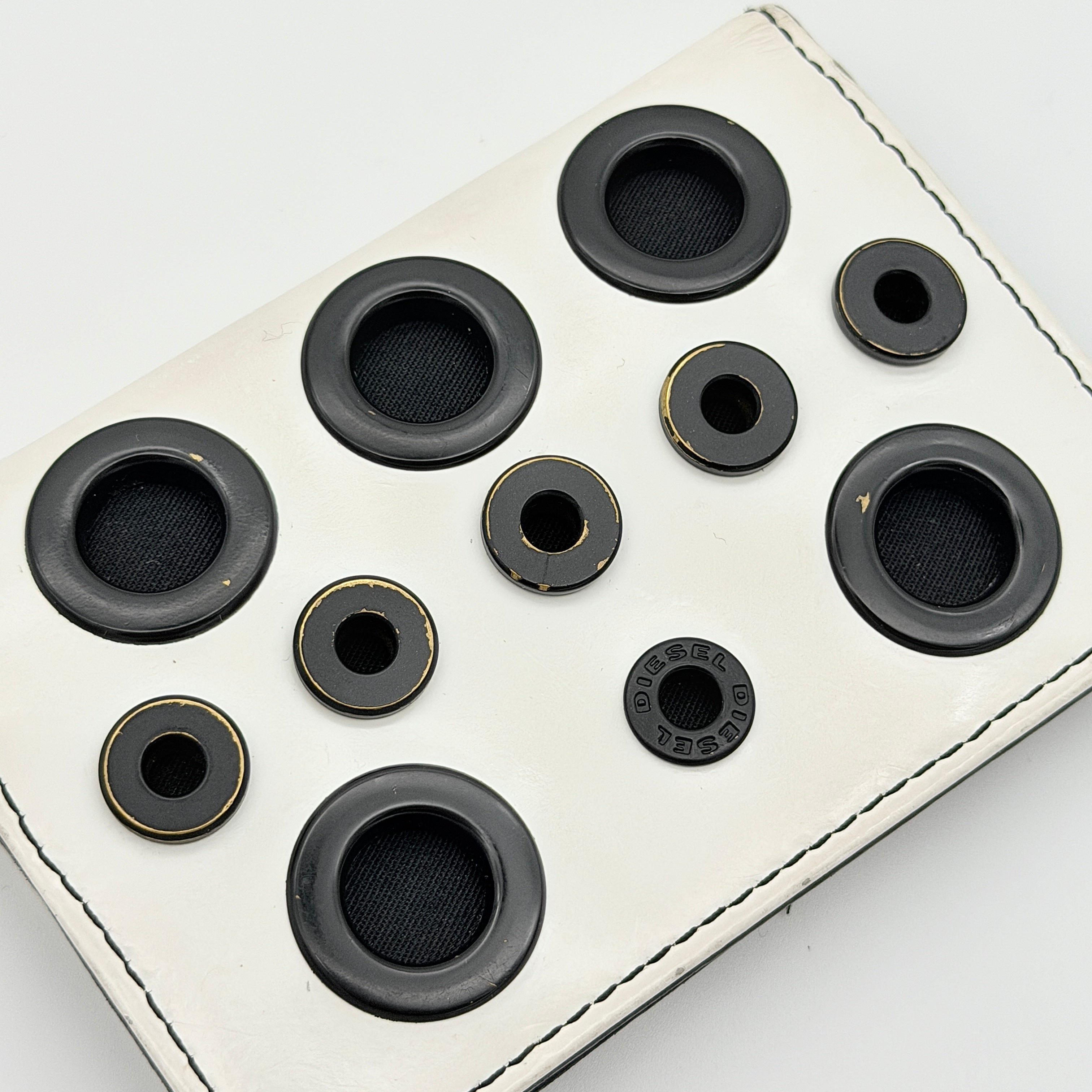 Diesel Grommets Studs Card Case Black/White
