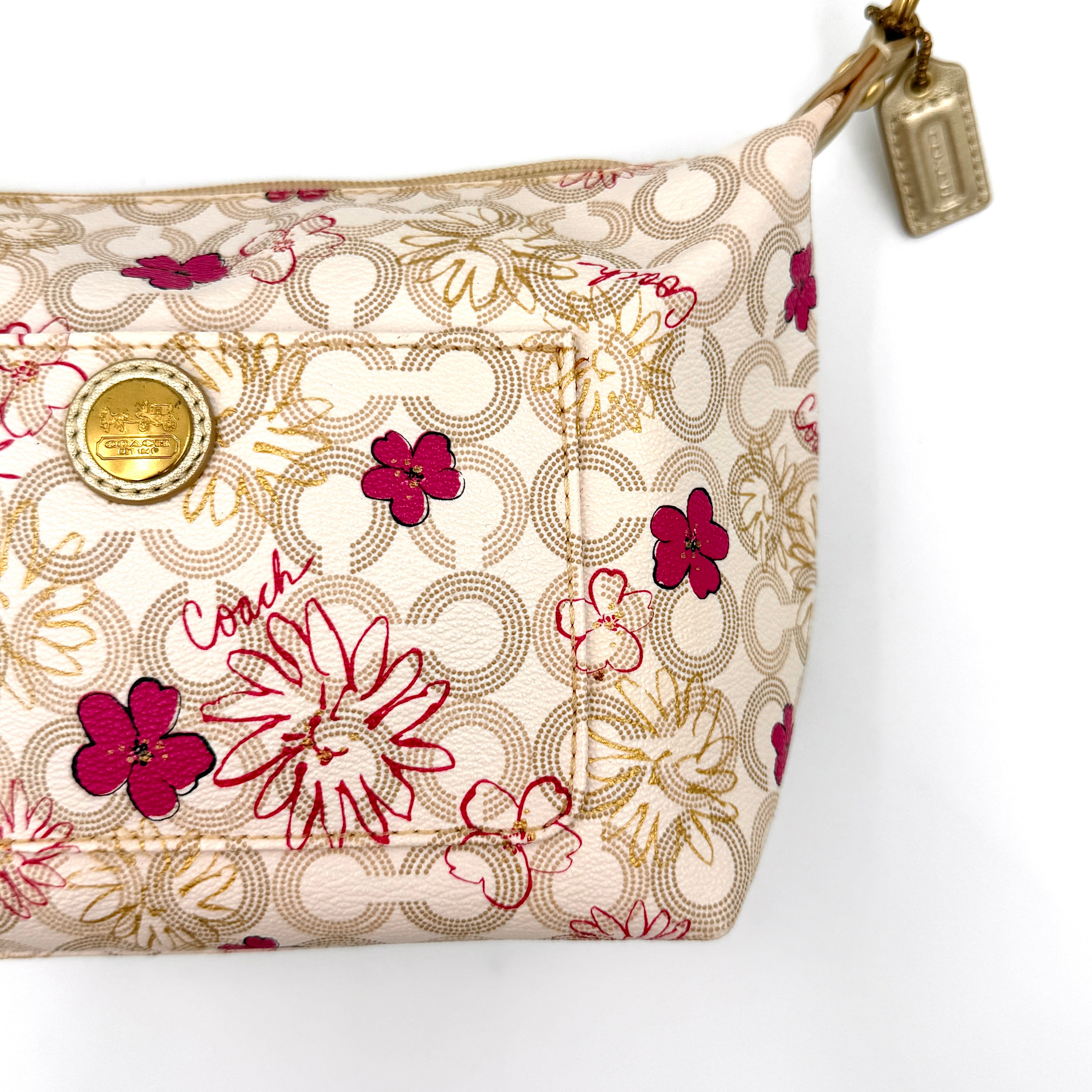 Coach Waverley Floral Mini Hobo Shoulder Bag Pink/Cream