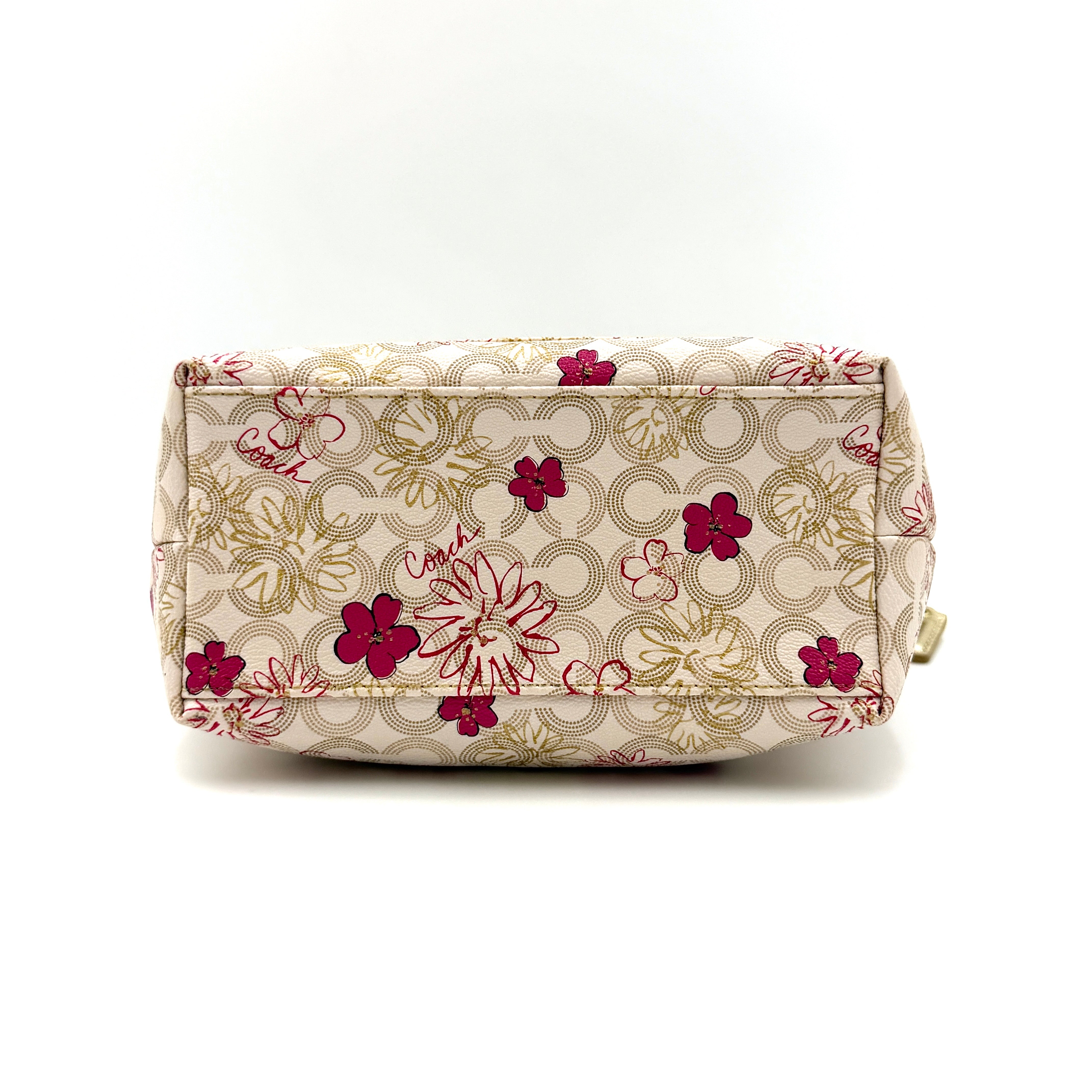 Coach Waverley Floral Mini Hobo Shoulder Bag Pink/Cream