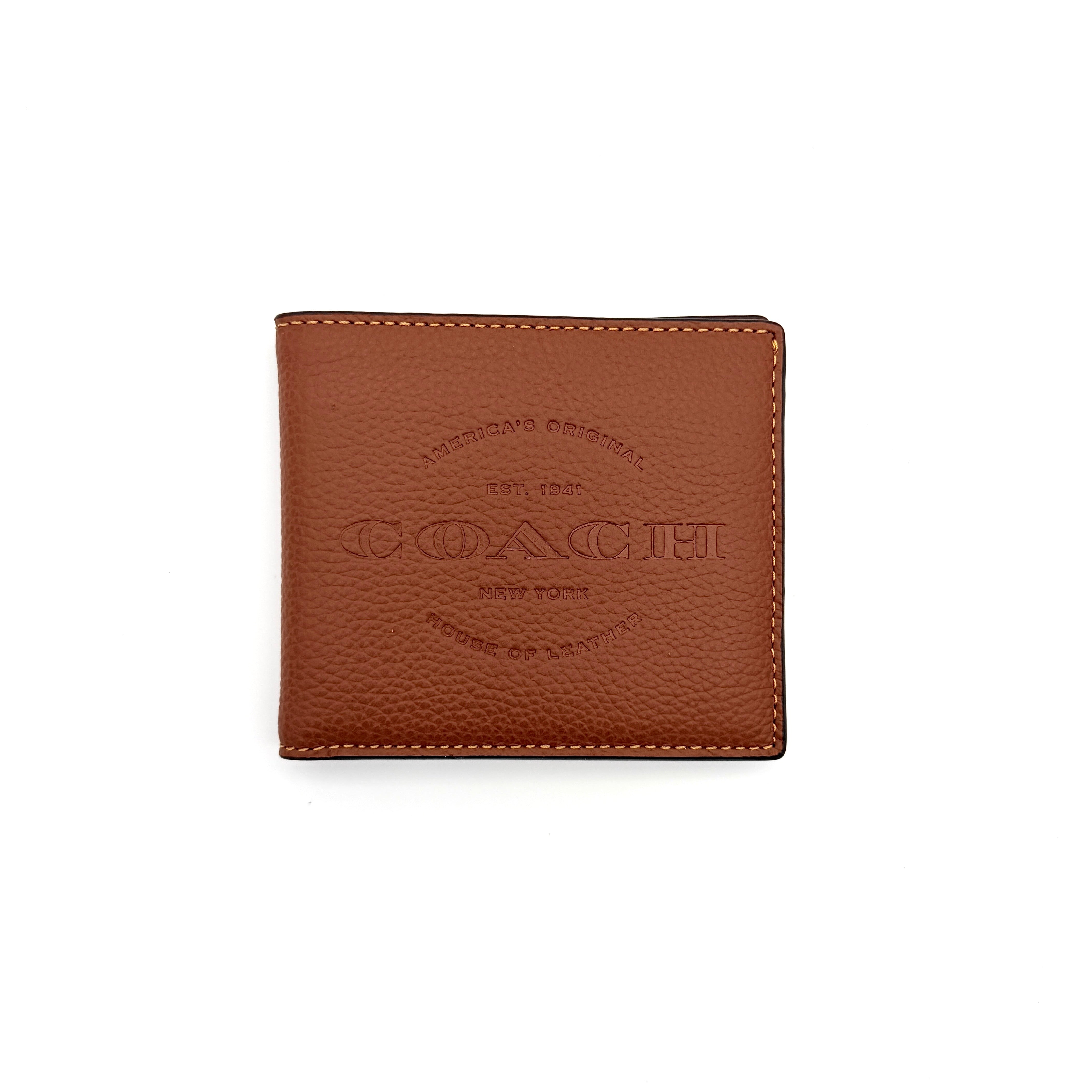 Coach Slim Billfold Wallet Saddle Brown