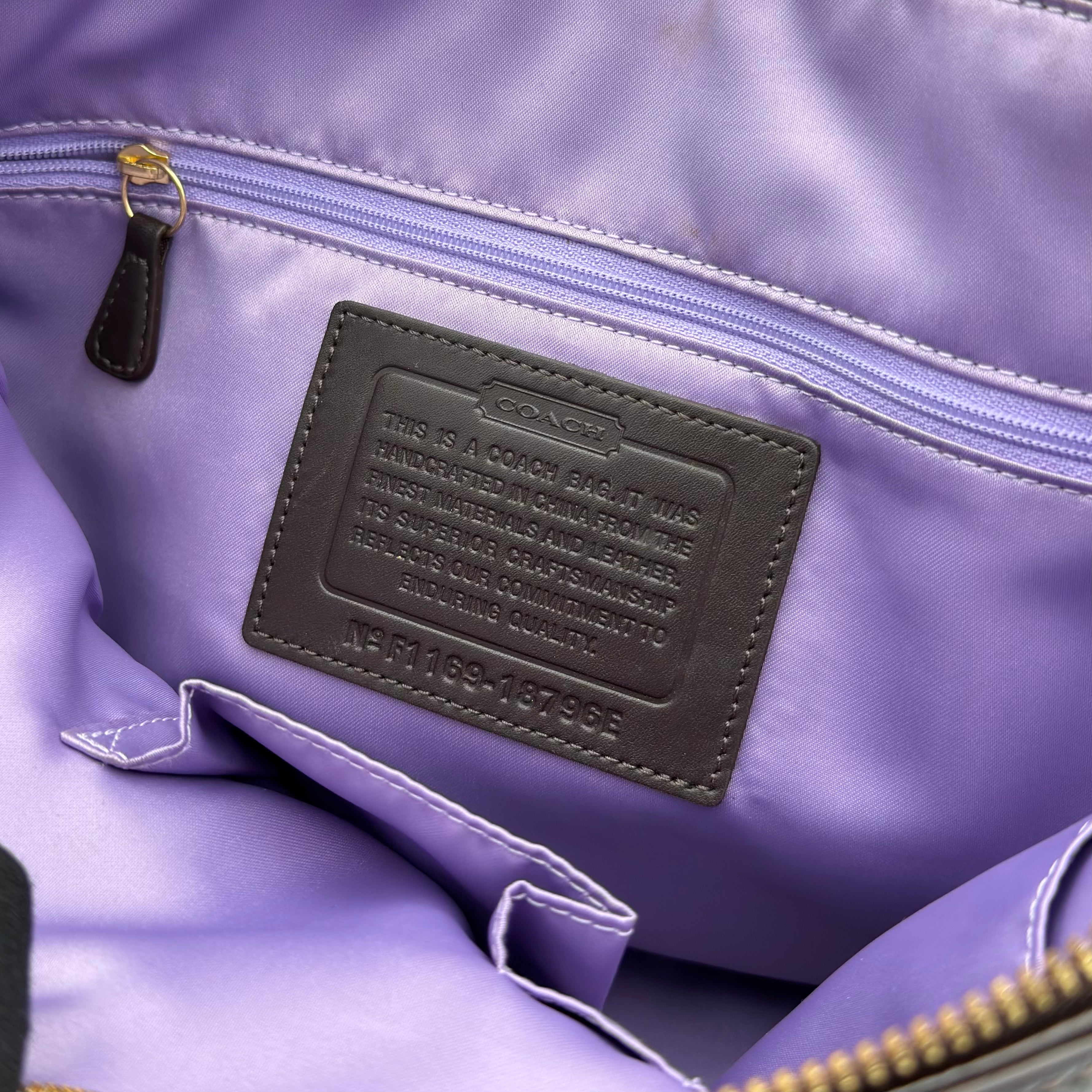 Coach Signature Canvas Studded Tote Bag Brown