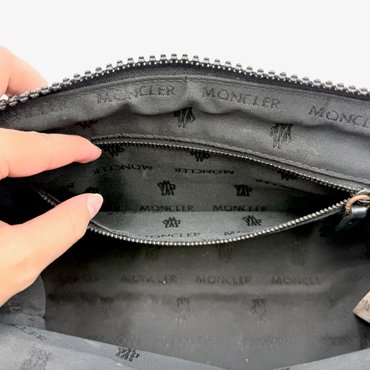 Moncler Quilted Nylon Pouch Black