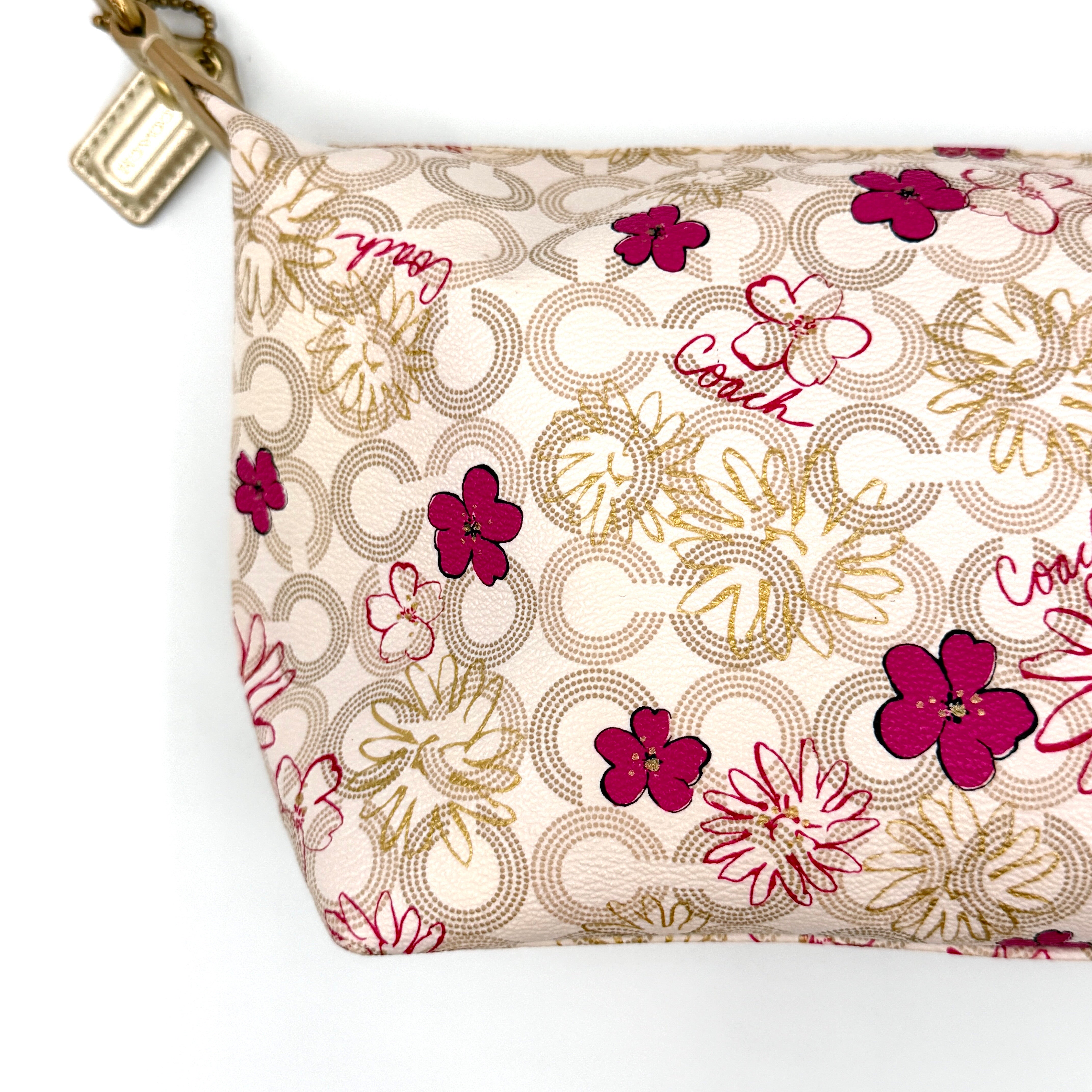 Coach Waverley Floral Mini Hobo Shoulder Bag Pink/Cream