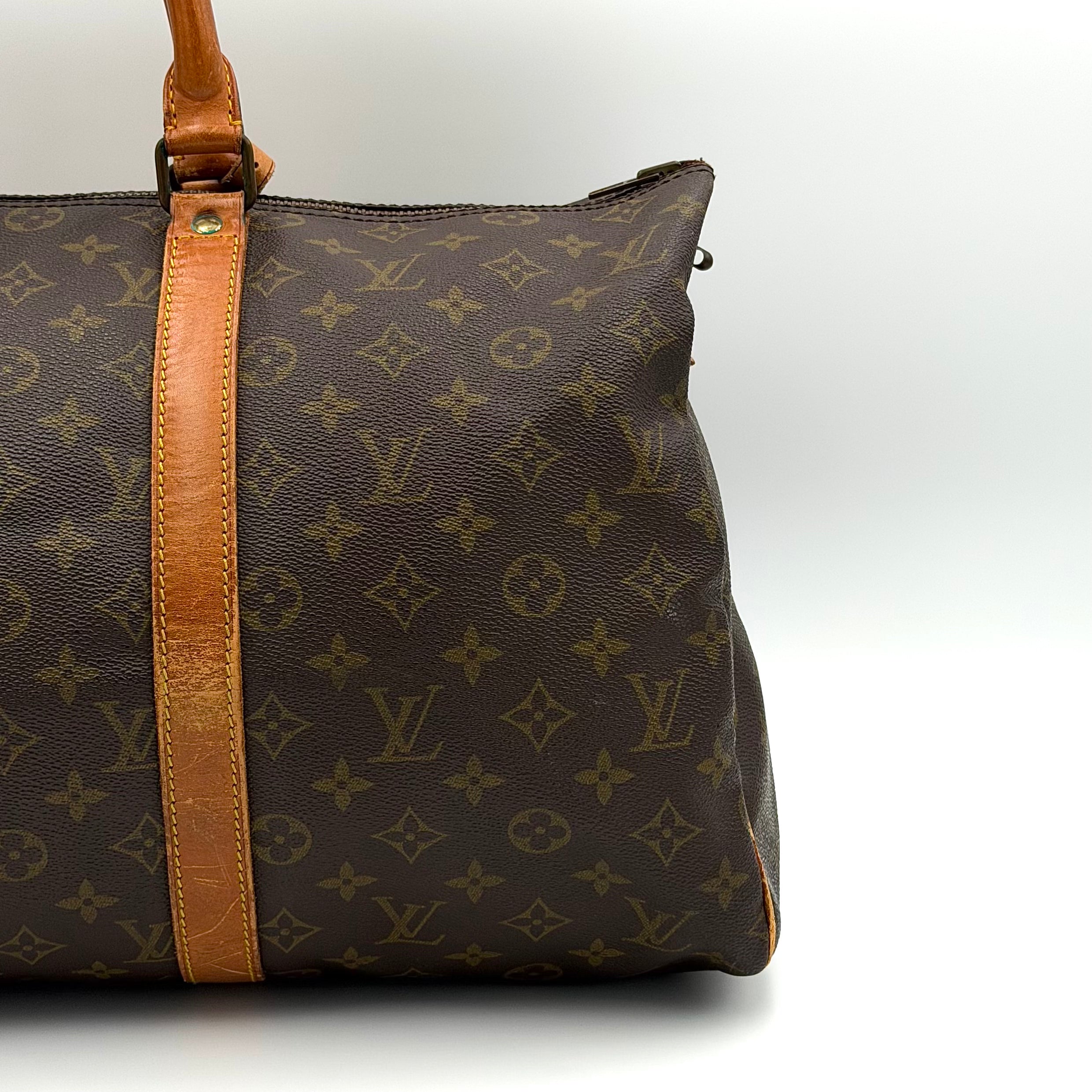 Louis Vuitton Monogram Keepall 45 Duffle Bag Brown