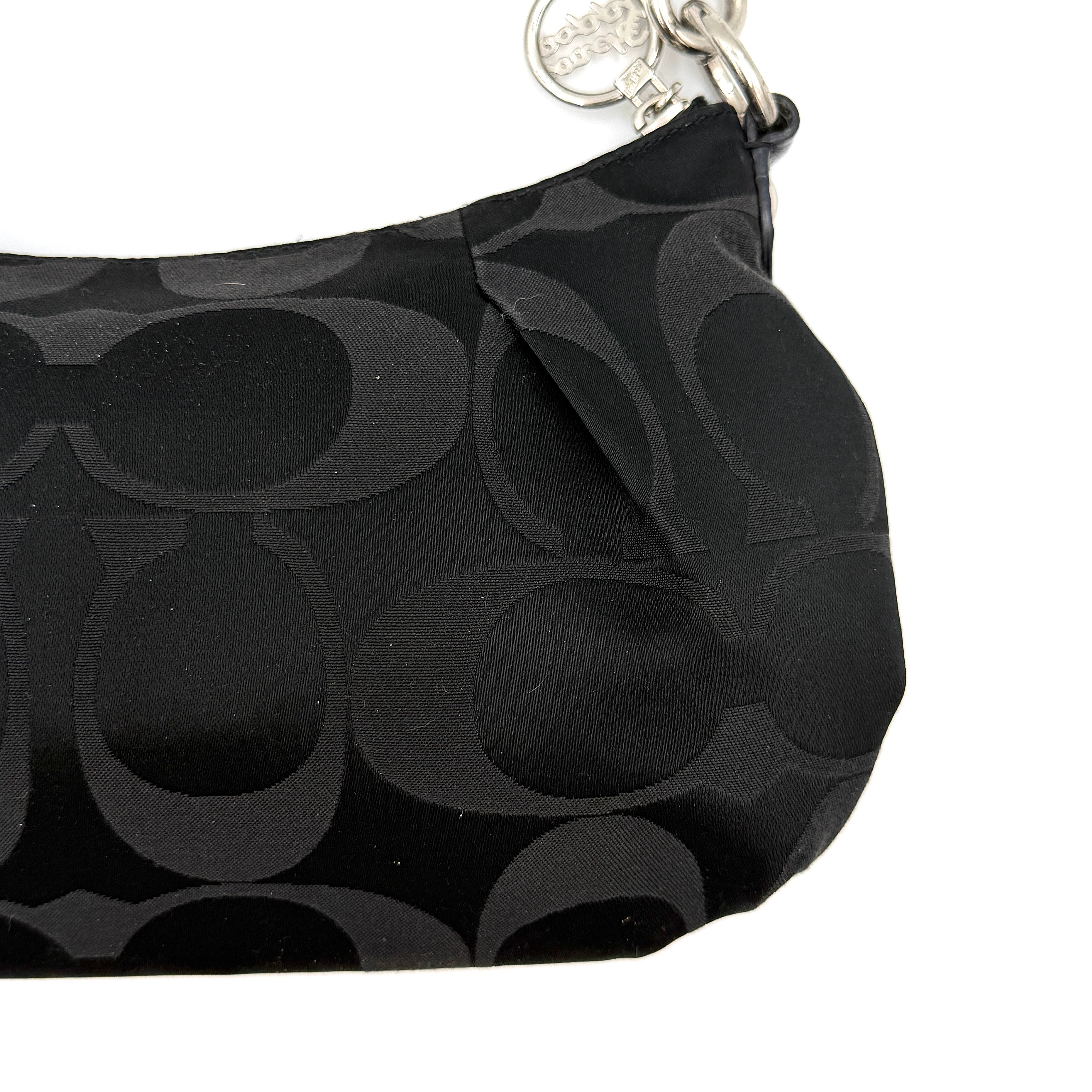 Coach Signature Poppy Shoulder Bag Black