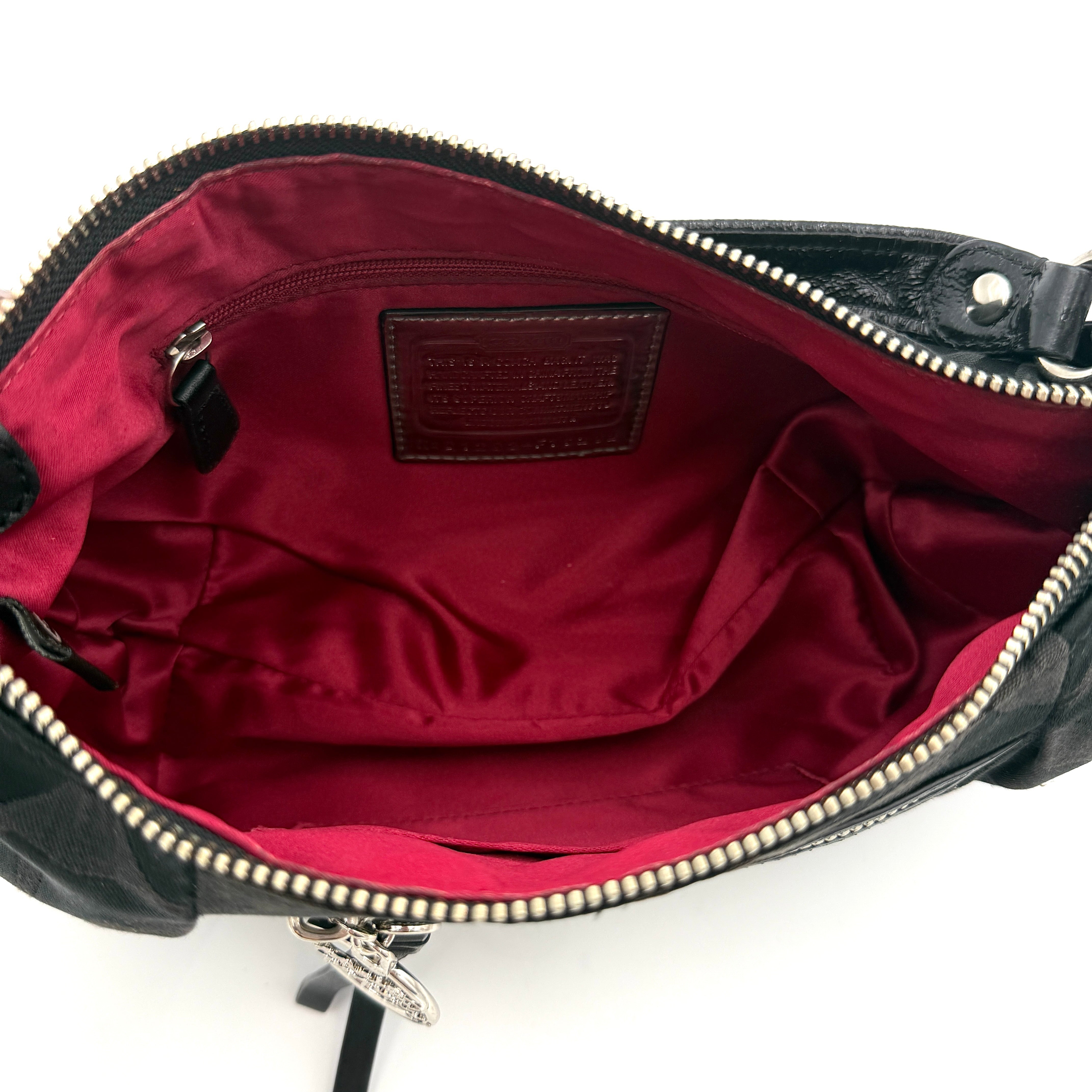 Coach Signature Poppy Shoulder Bag Black