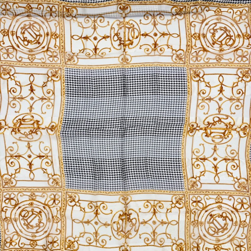 Dior Houndstooth Baroque Silk Scarf Black/Gold