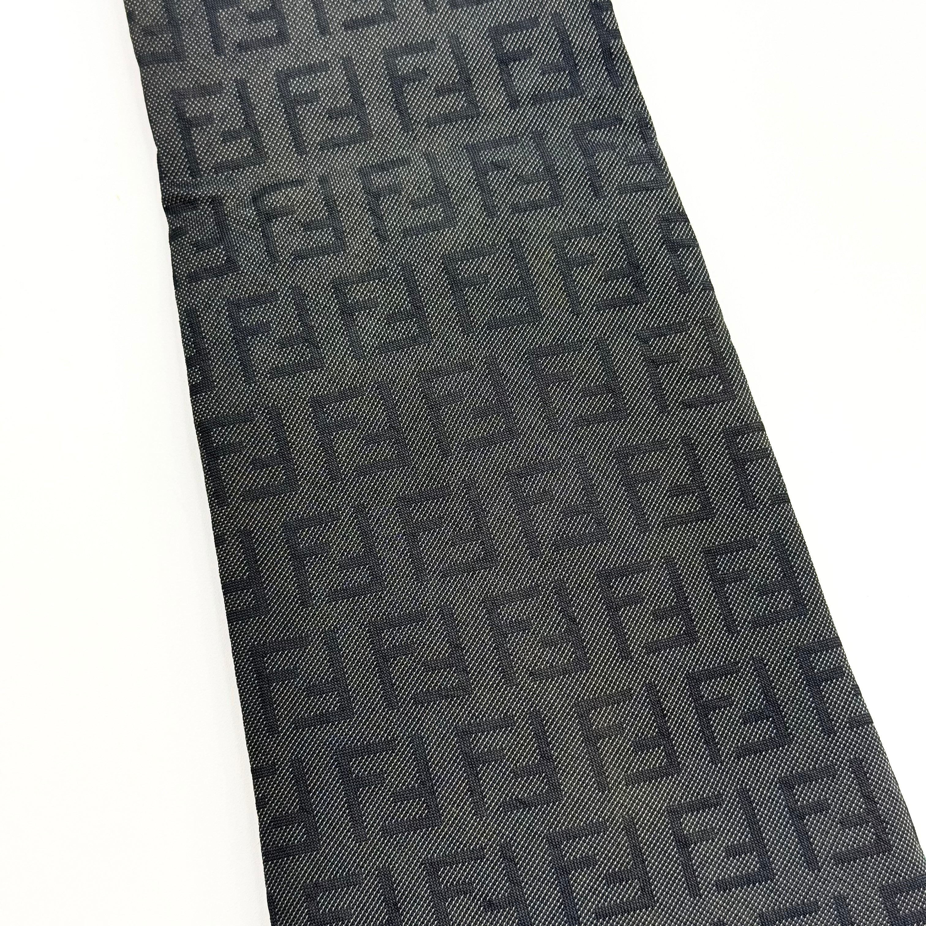 Fendi FF Monogram Silk Tie Grey/Black