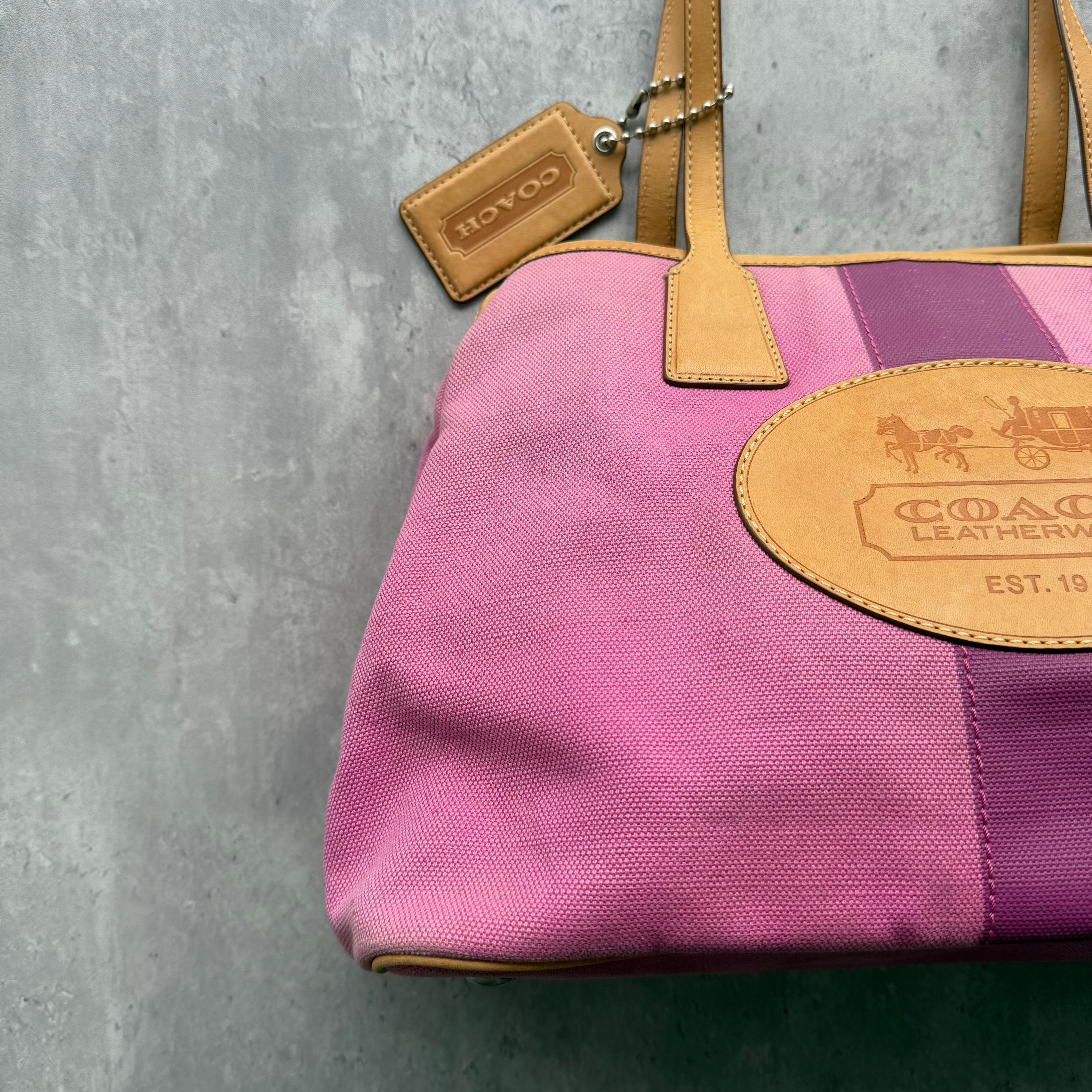 Coach Hamptons Avenue Tote Bag Pink/Beige