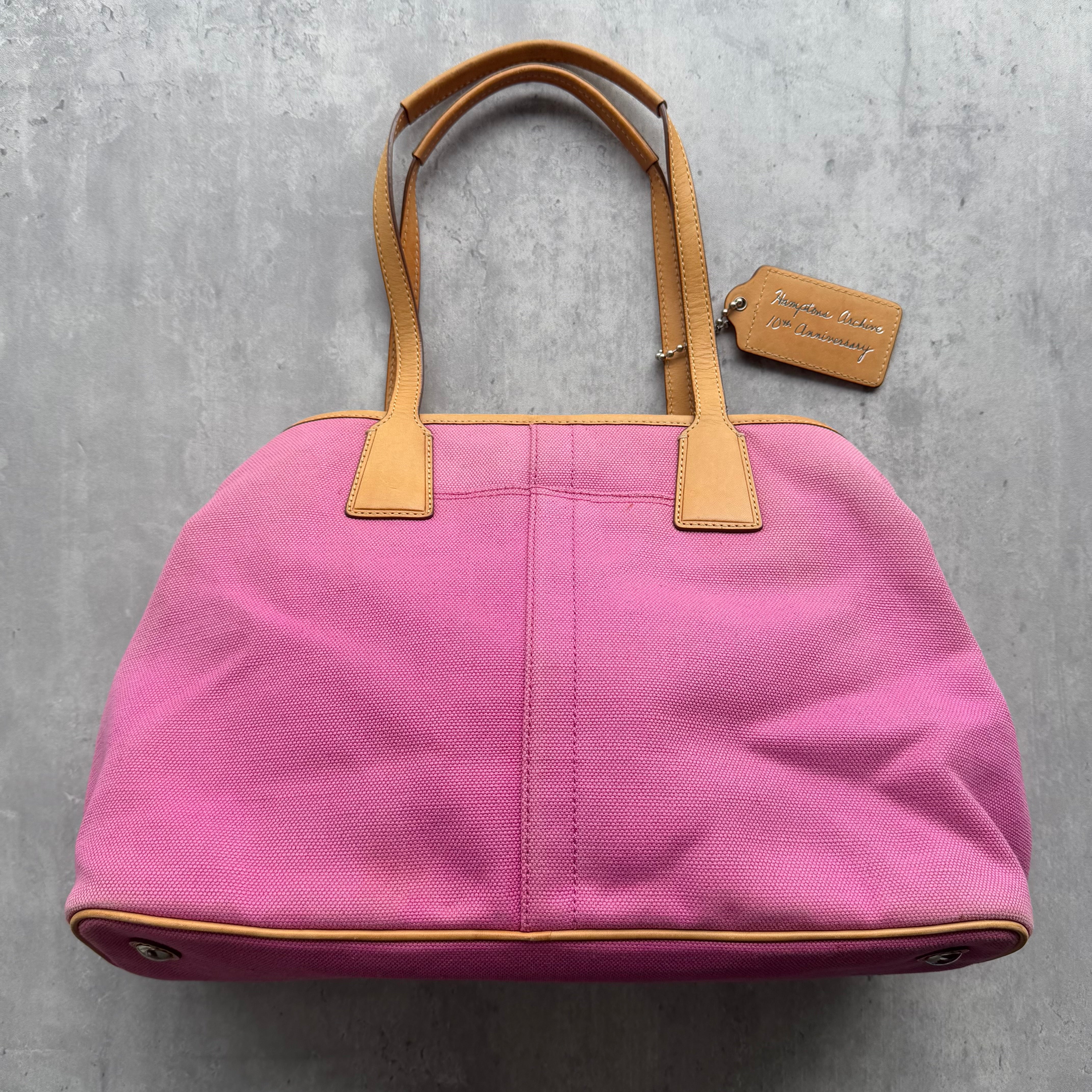 Coach Hamptons Avenue Tote Bag Pink/Beige