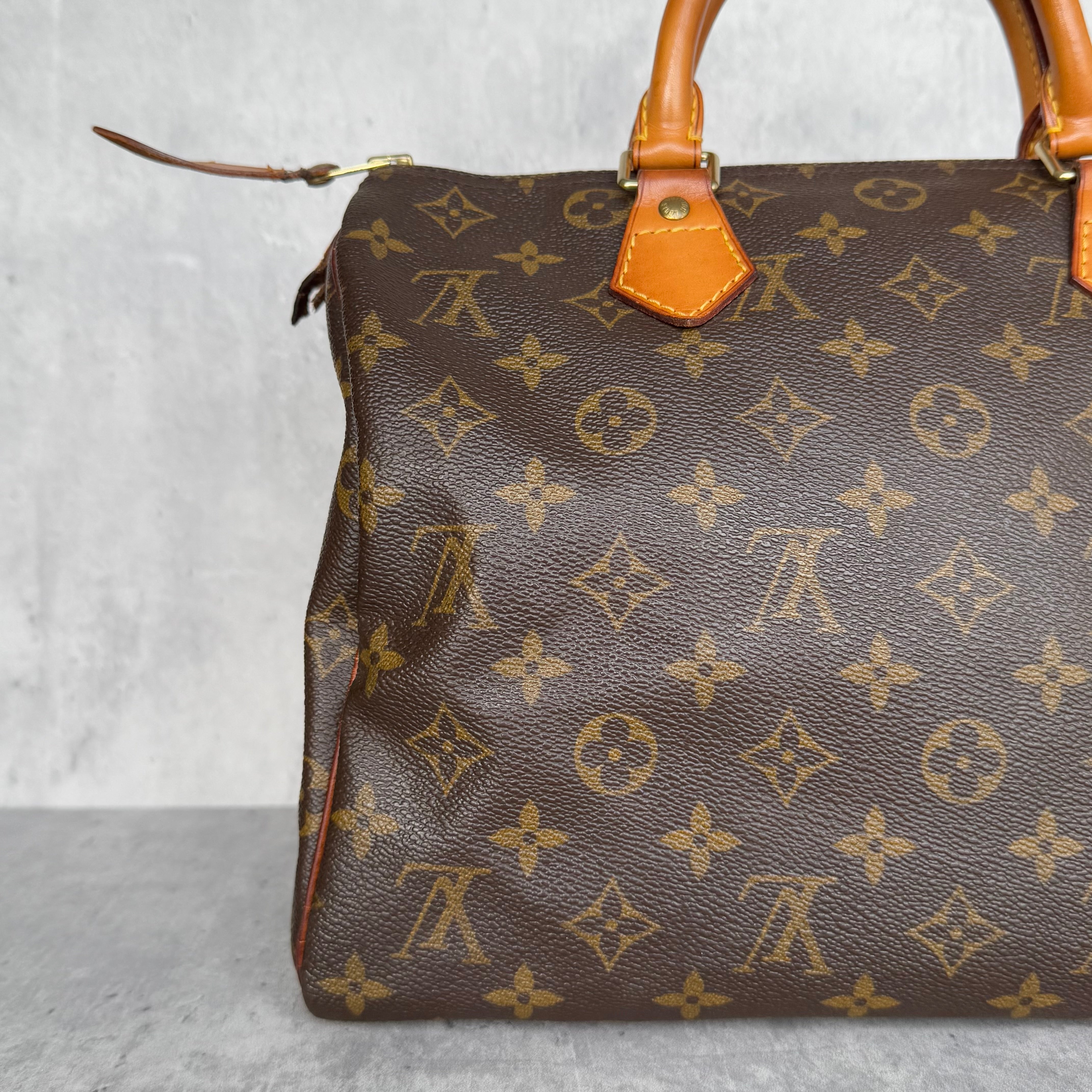 Louis Vuitton Monogram Speedy 30 Handbag Brown