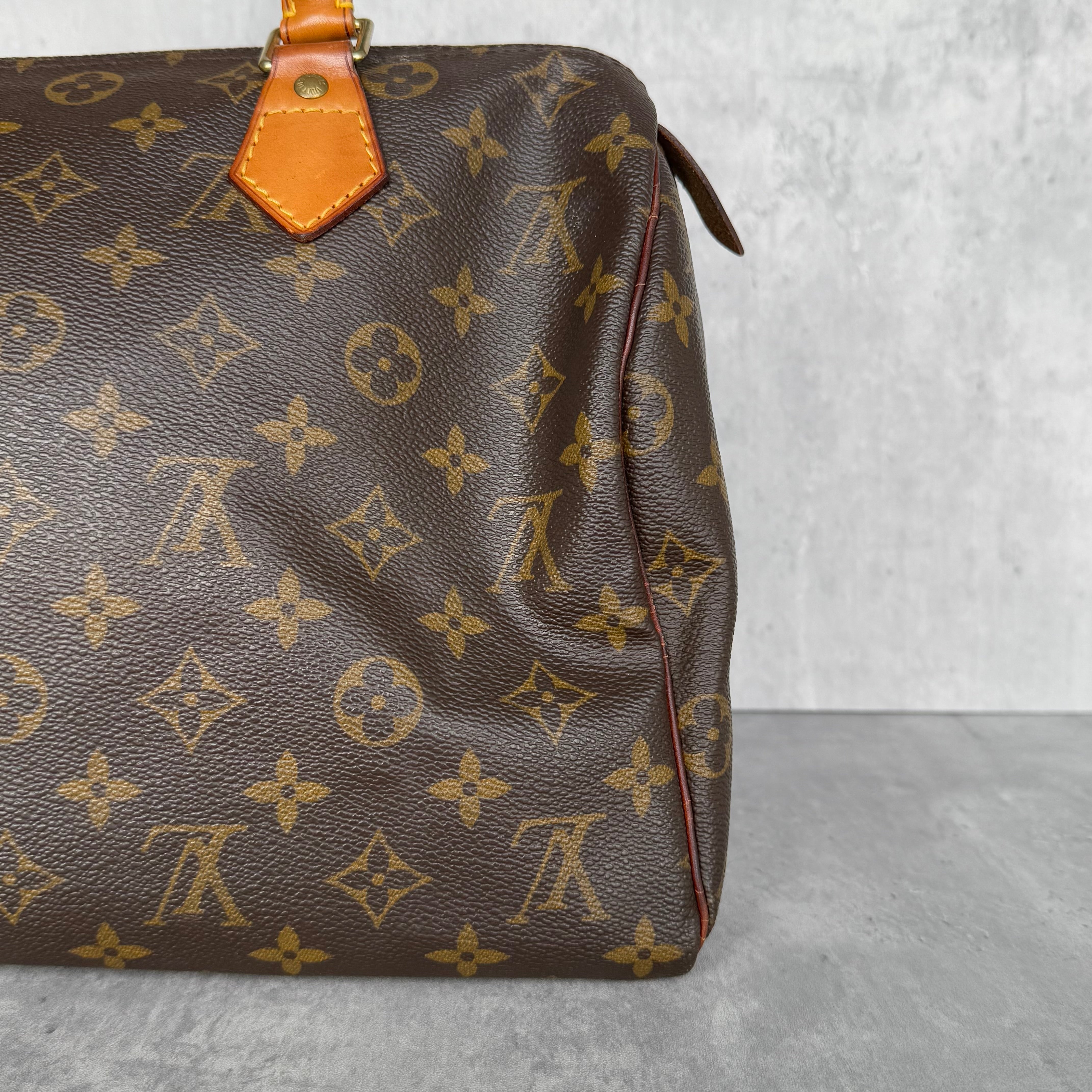 Louis Vuitton Monogram Speedy 30 Handbag Brown
