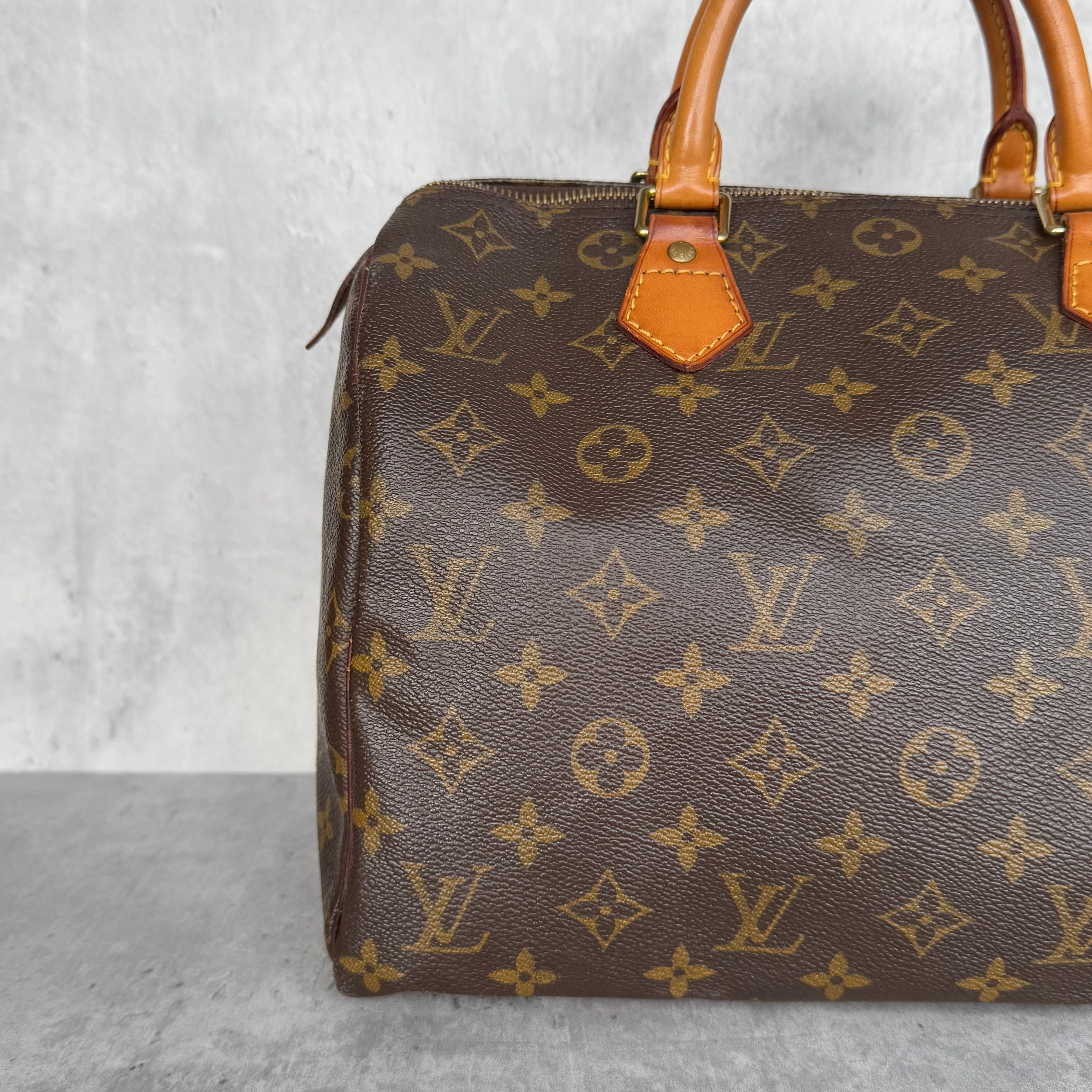 Louis Vuitton Monogram Speedy 30 Handbag Brown