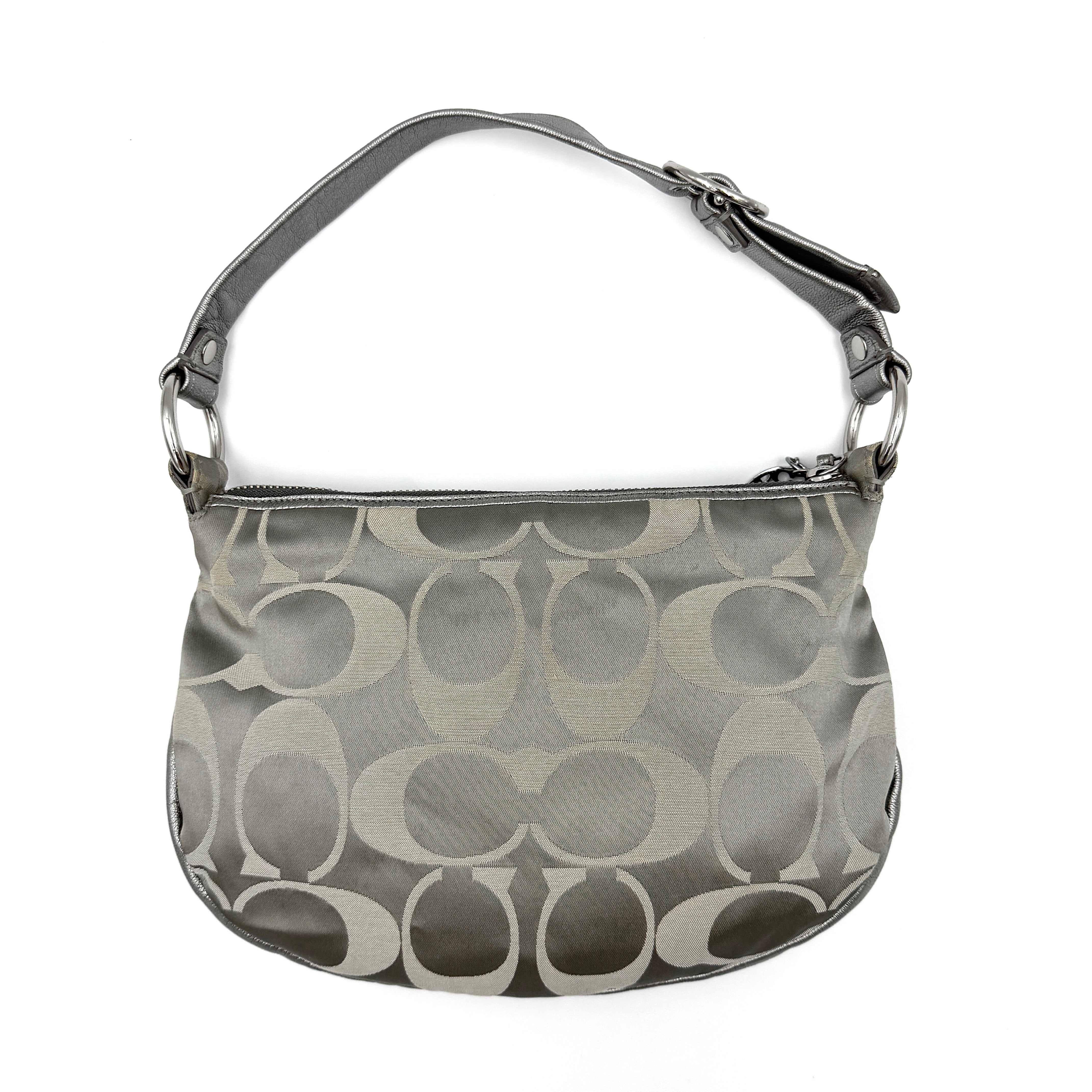 Coach Y2K Signature Hobo Shoulder Bag Silver