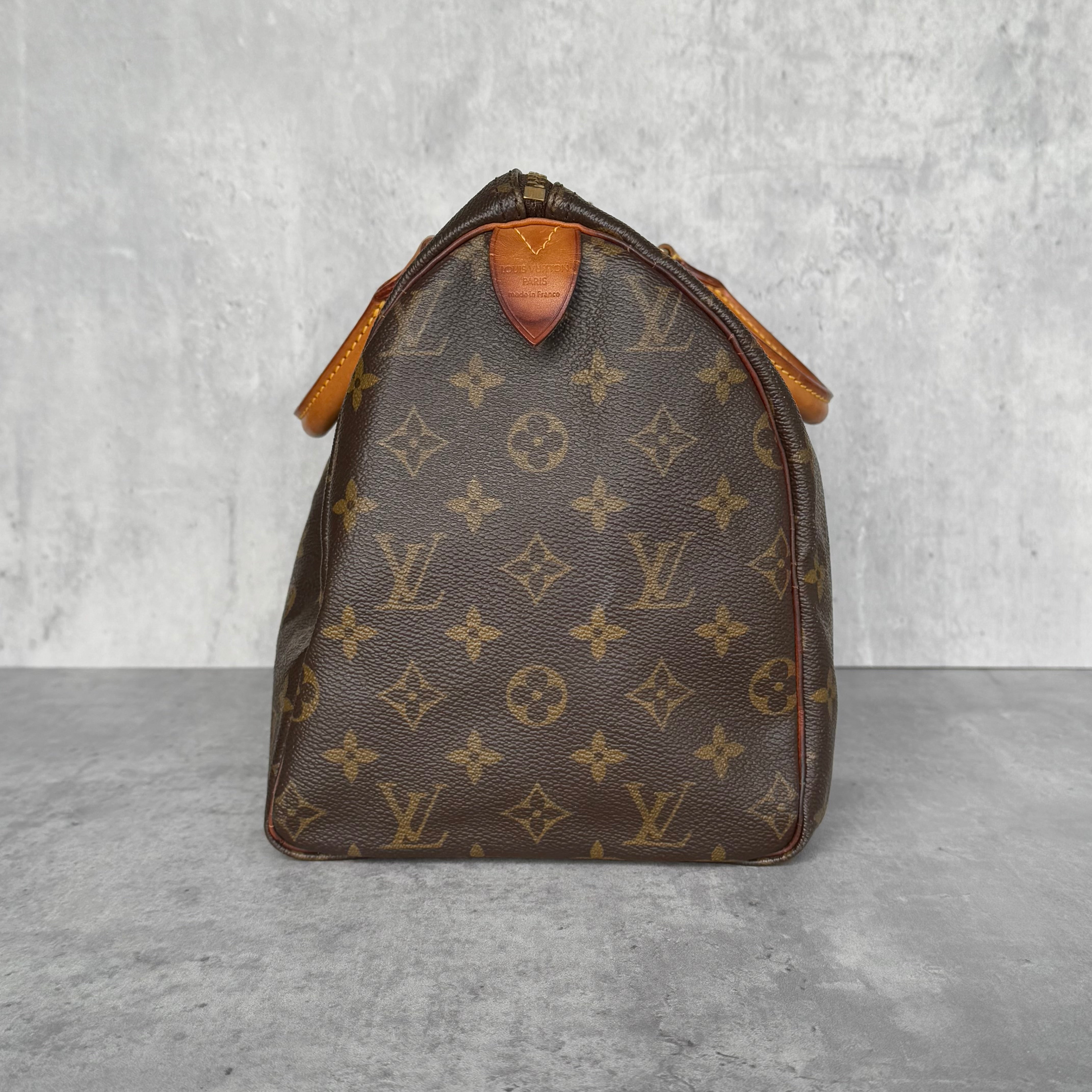 Louis Vuitton Monogram Speedy 30 Handbag Brown
