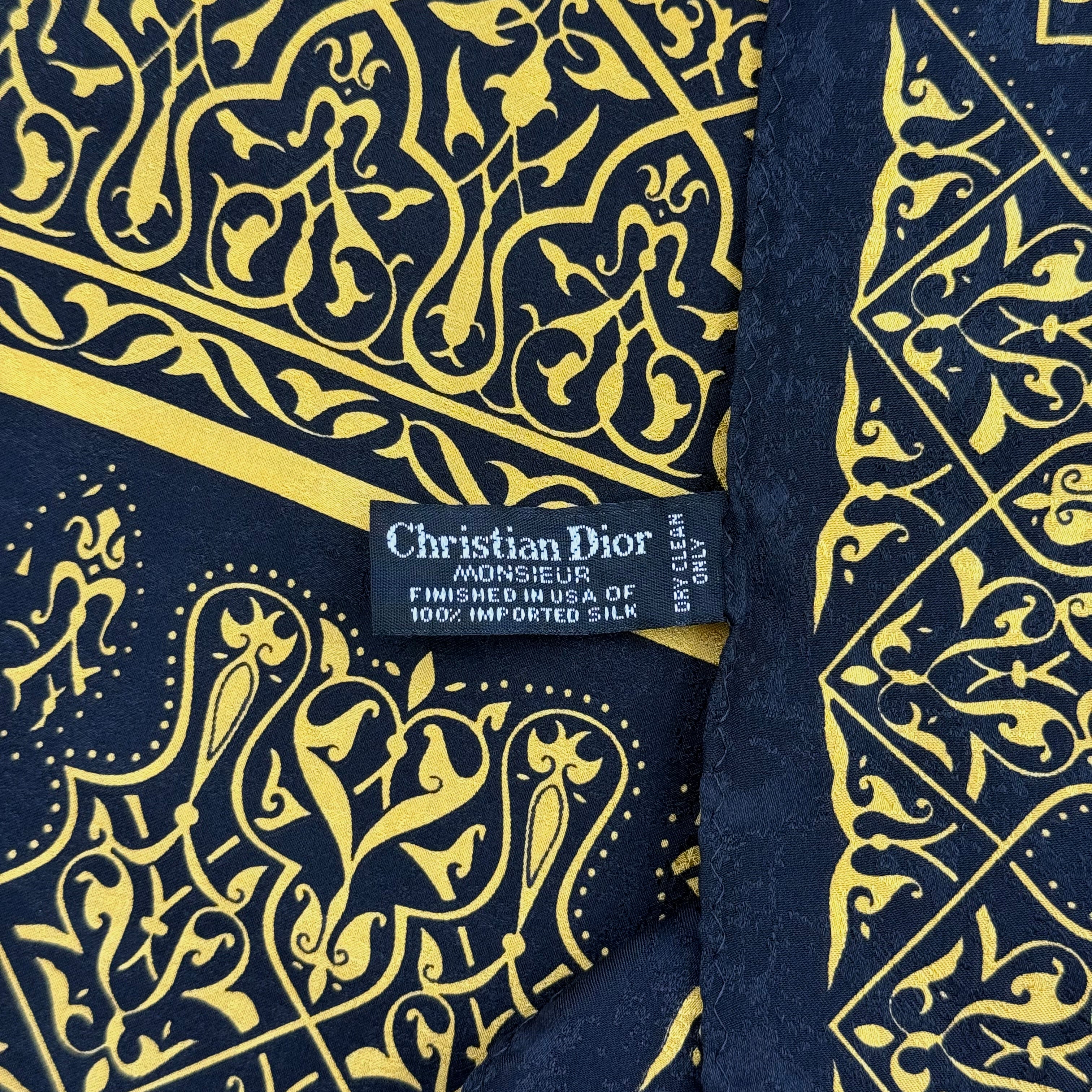 Christian Dior Medallion Silk Scarf Gold