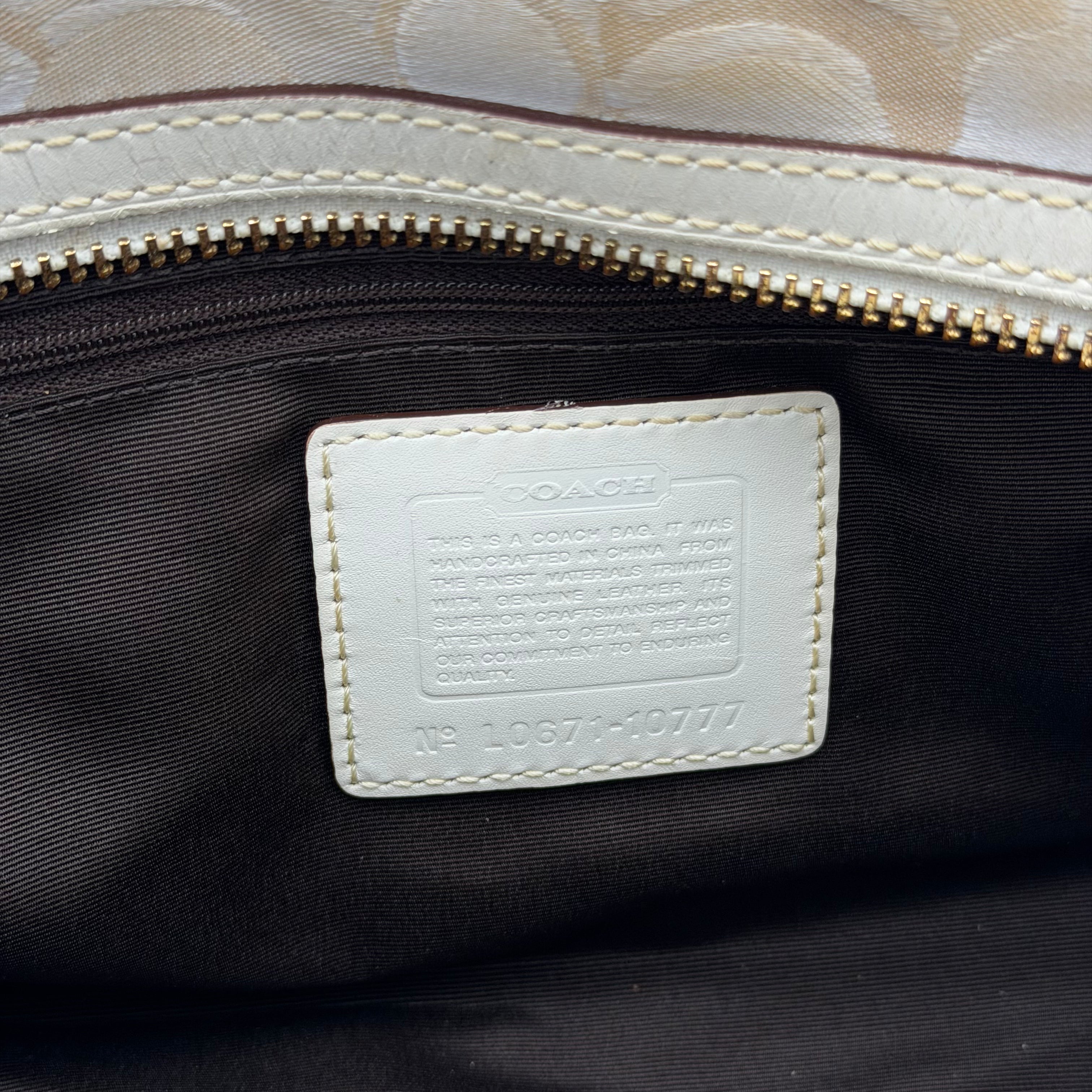 Coach Signature Canvas Satchel Handbag White