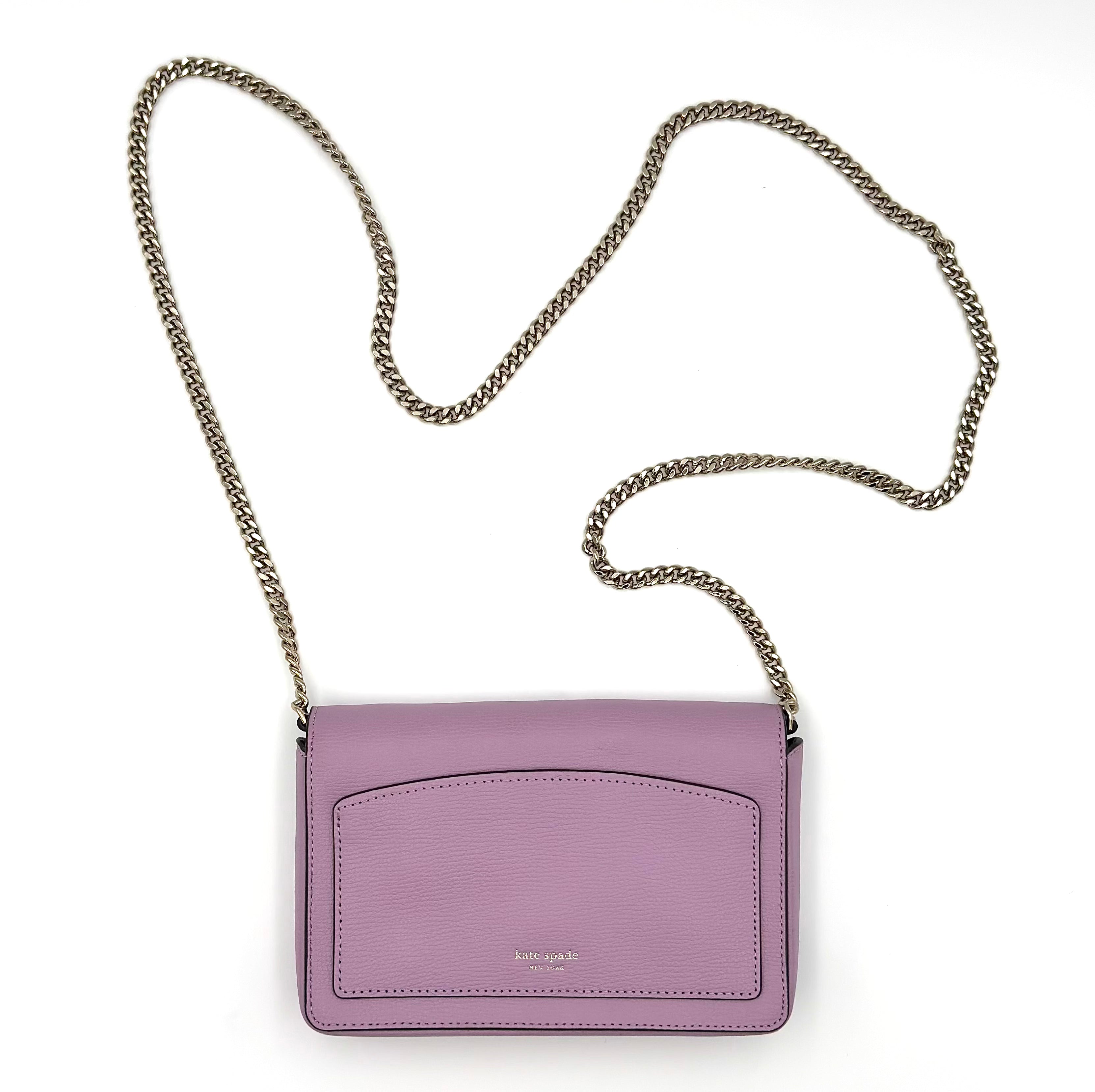 Kate Spade Sylvia Graphic Clover Appliqué Crossbody Bag Purple
