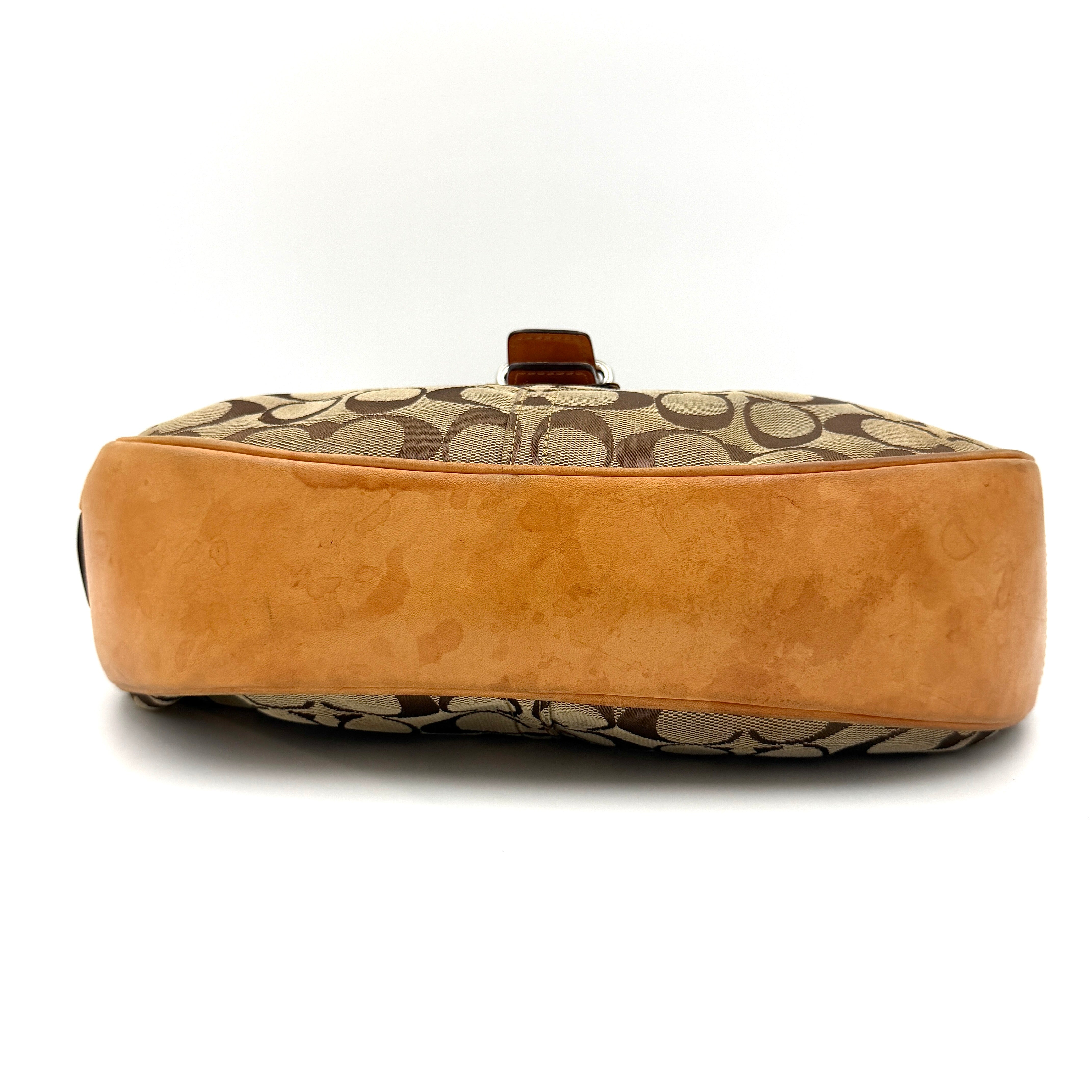 Coach Y2K Signature Hobo Buckle Shoulder Bag Beige/Tan