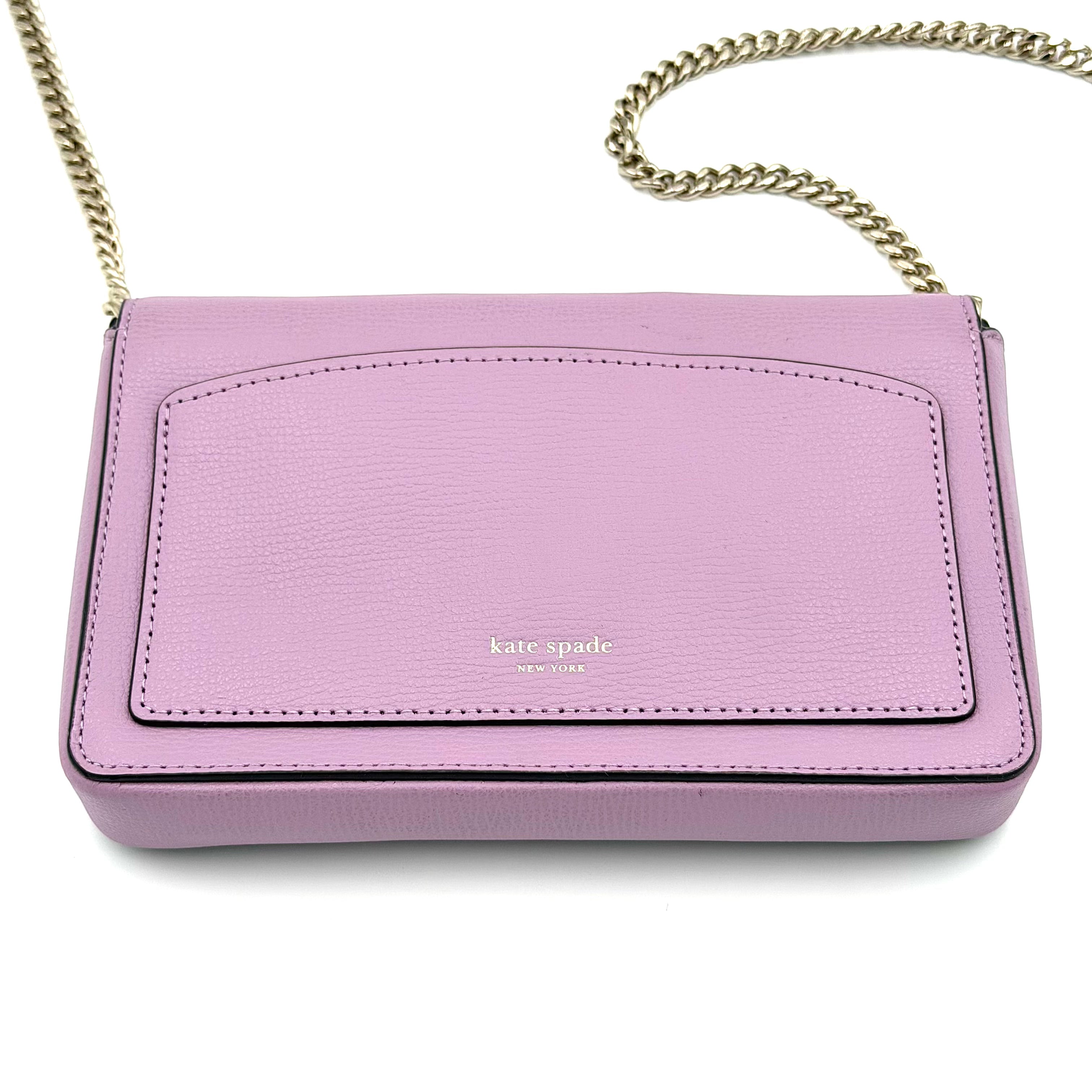 Kate Spade Sylvia Graphic Clover Appliqué Crossbody Bag Purple