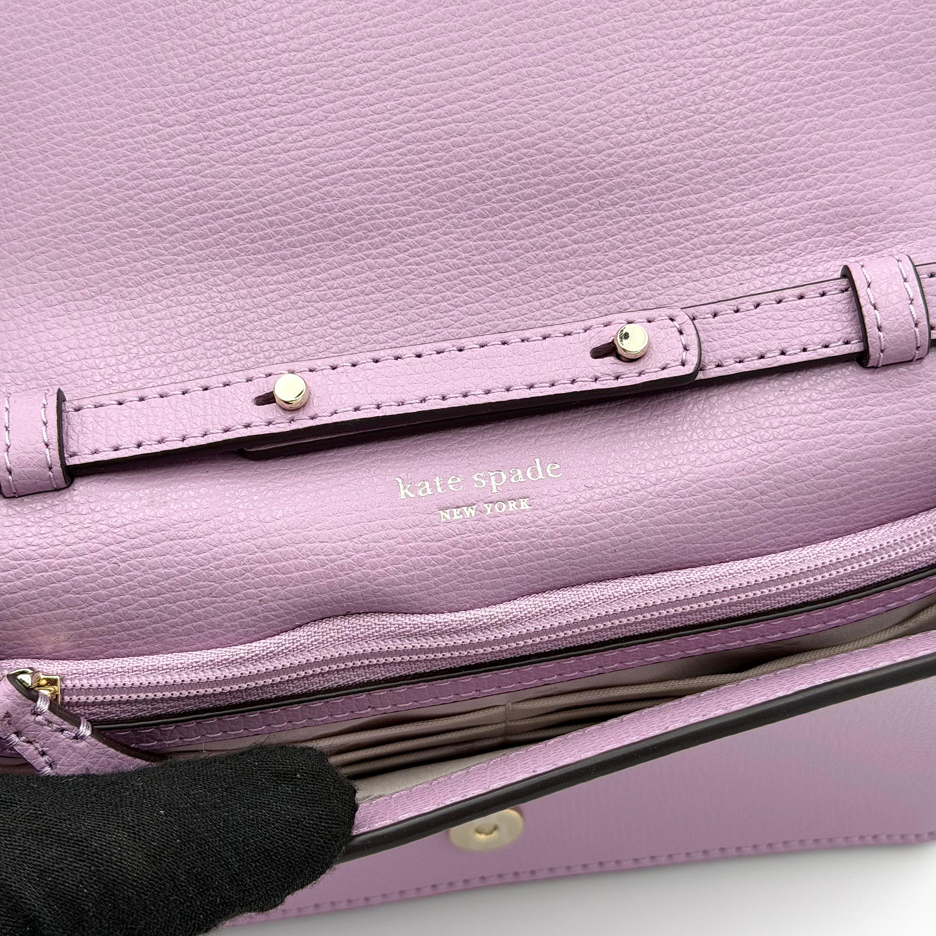 Kate Spade Sylvia Graphic Clover Appliqué Crossbody Bag Purple