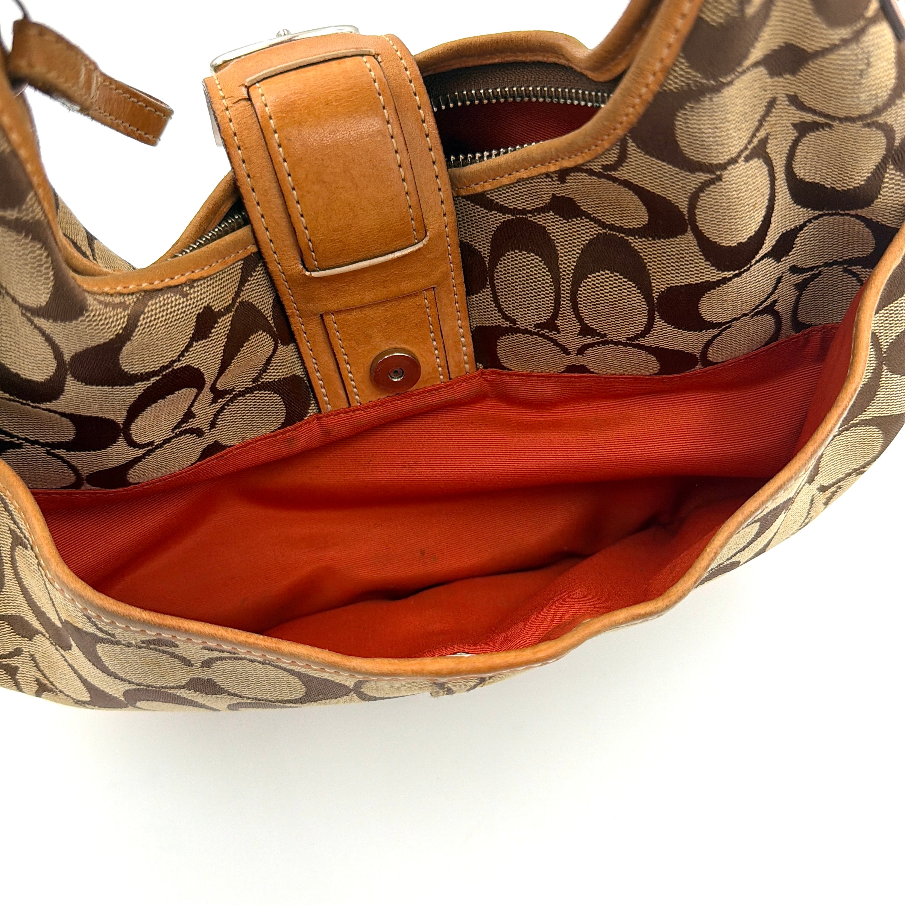 Coach Y2K Signature Hobo Buckle Shoulder Bag Beige/Tan