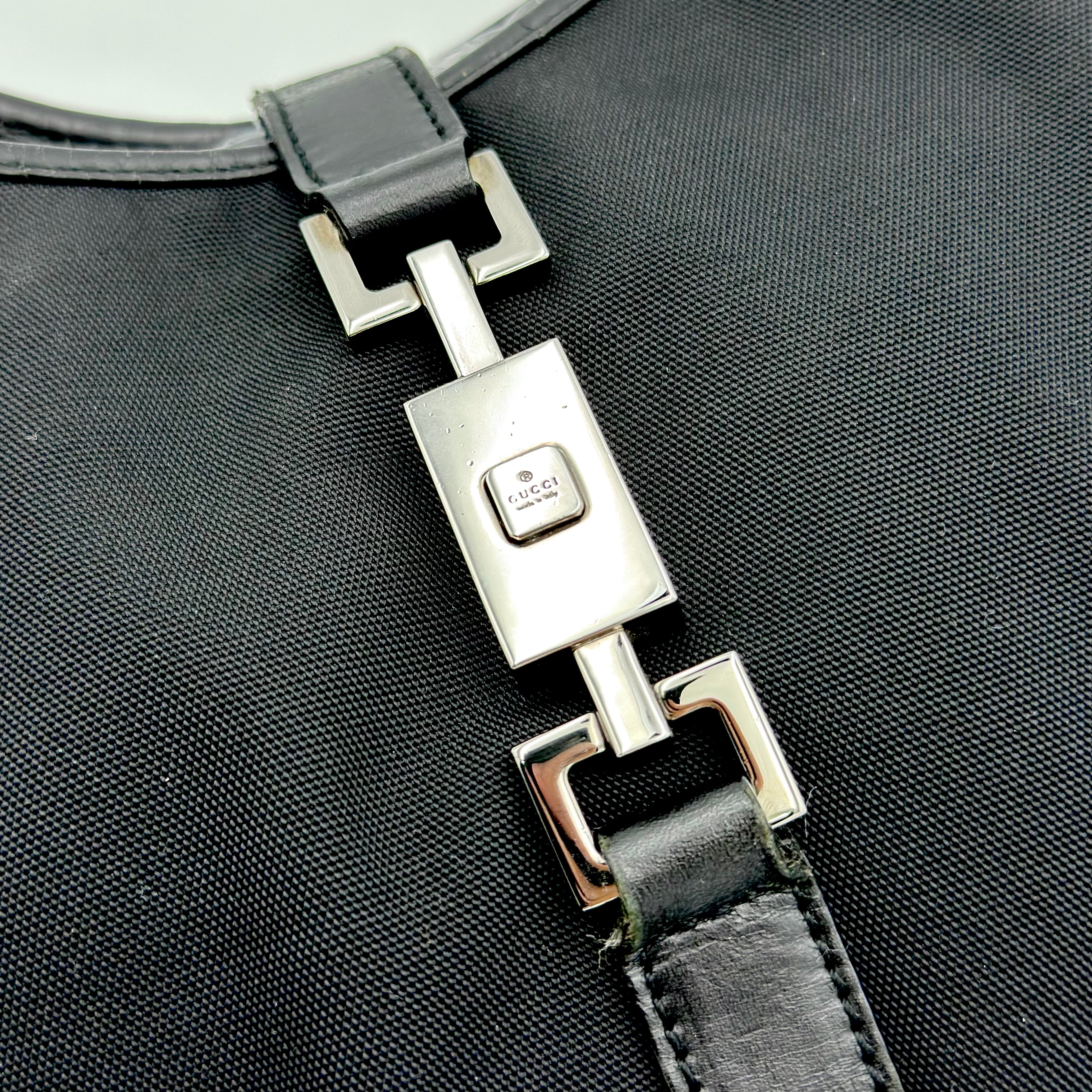 Gucci Jackie Bardot Hobo Shoulder Bag Black