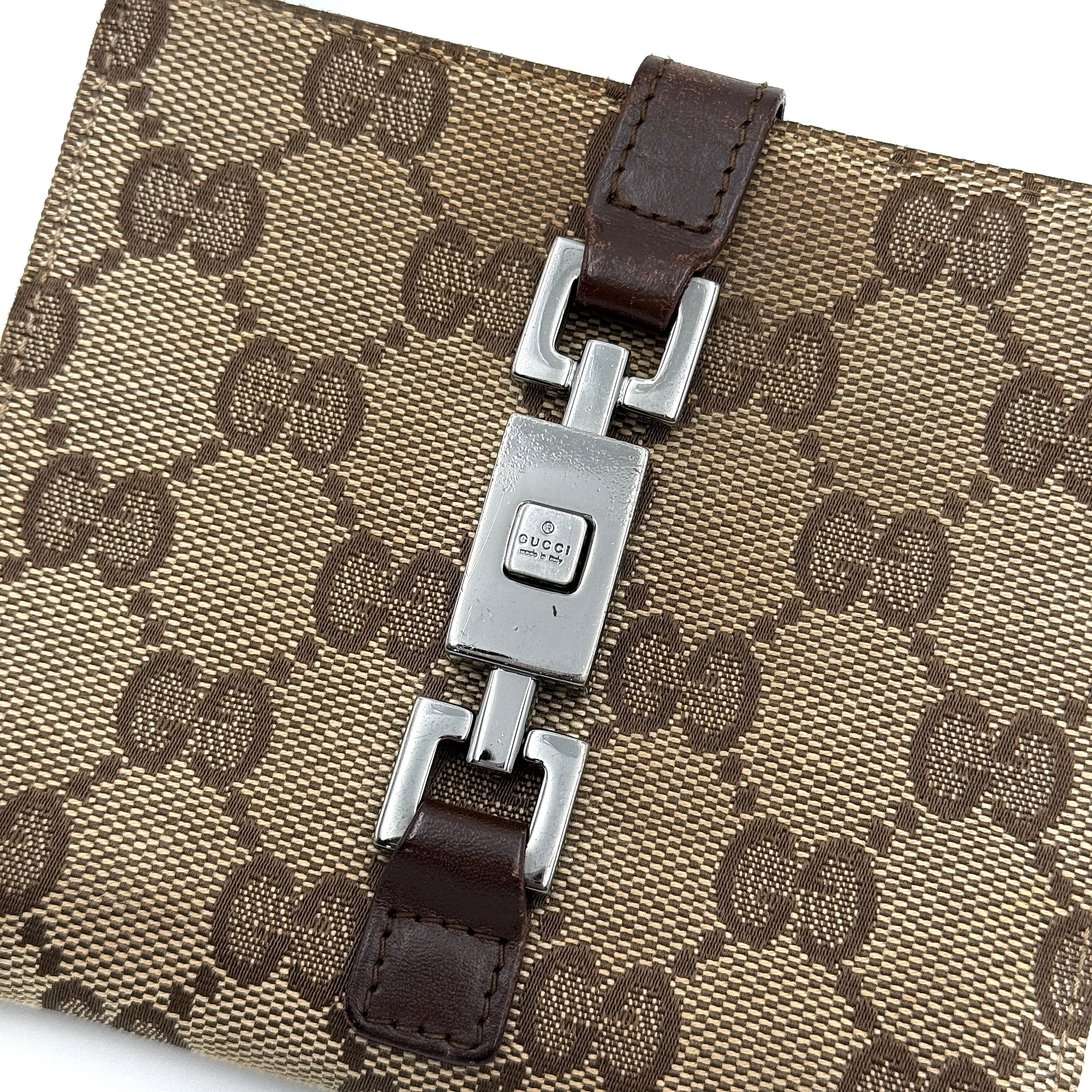 Gucci GG Monogram Jackie Wallet Beige/Brown