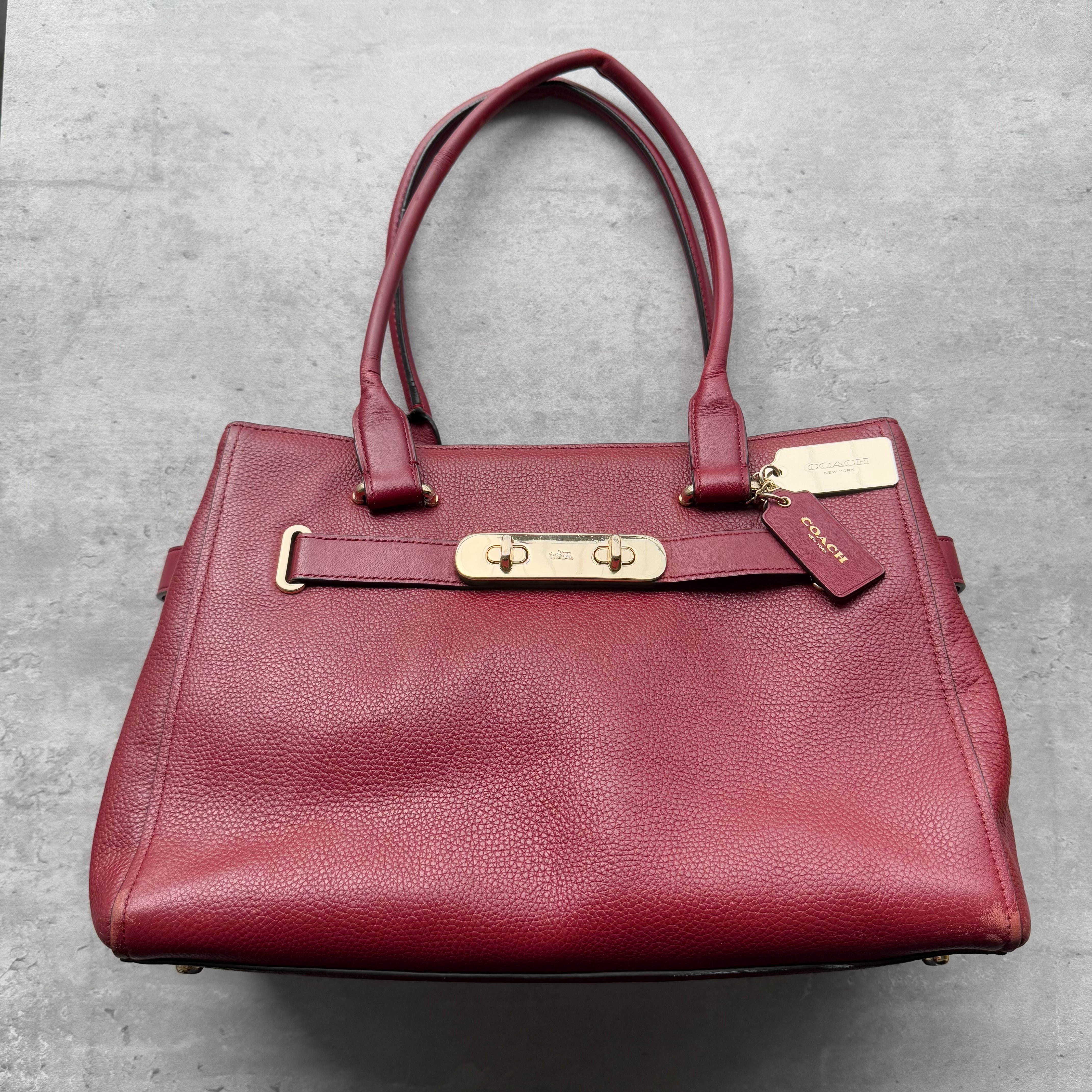 Coach Swagger Carryall Handbag Burgundy