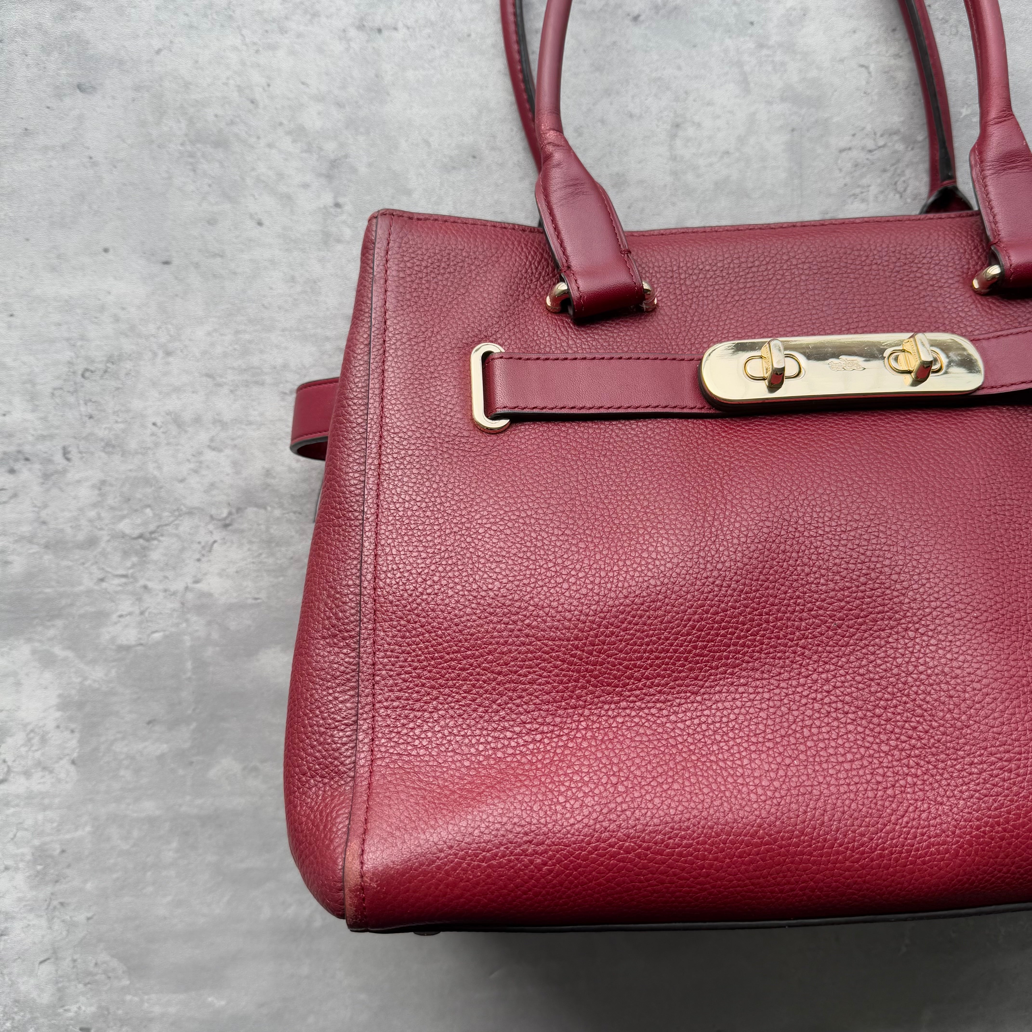 Coach Swagger Carryall Handbag Burgundy