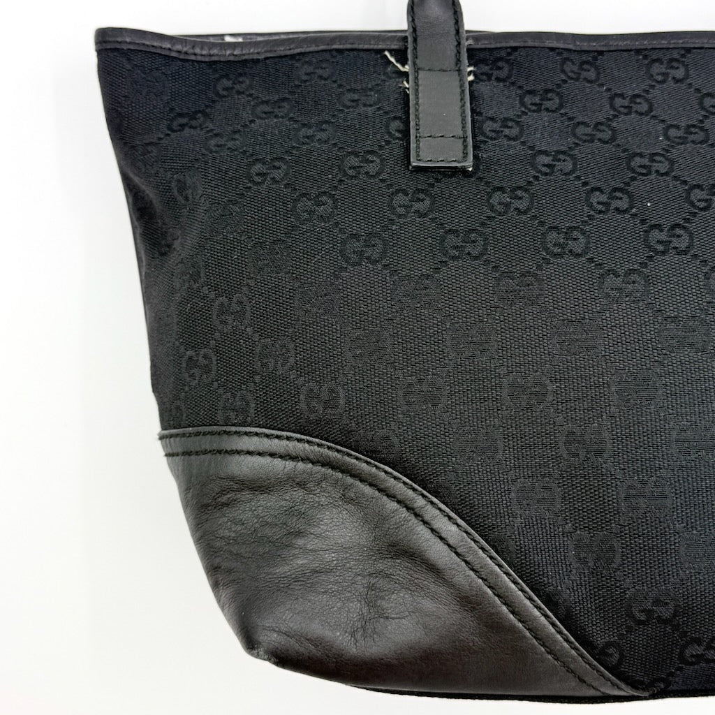 Gucci GG Monogram Britt Tote Bag Black/Gold