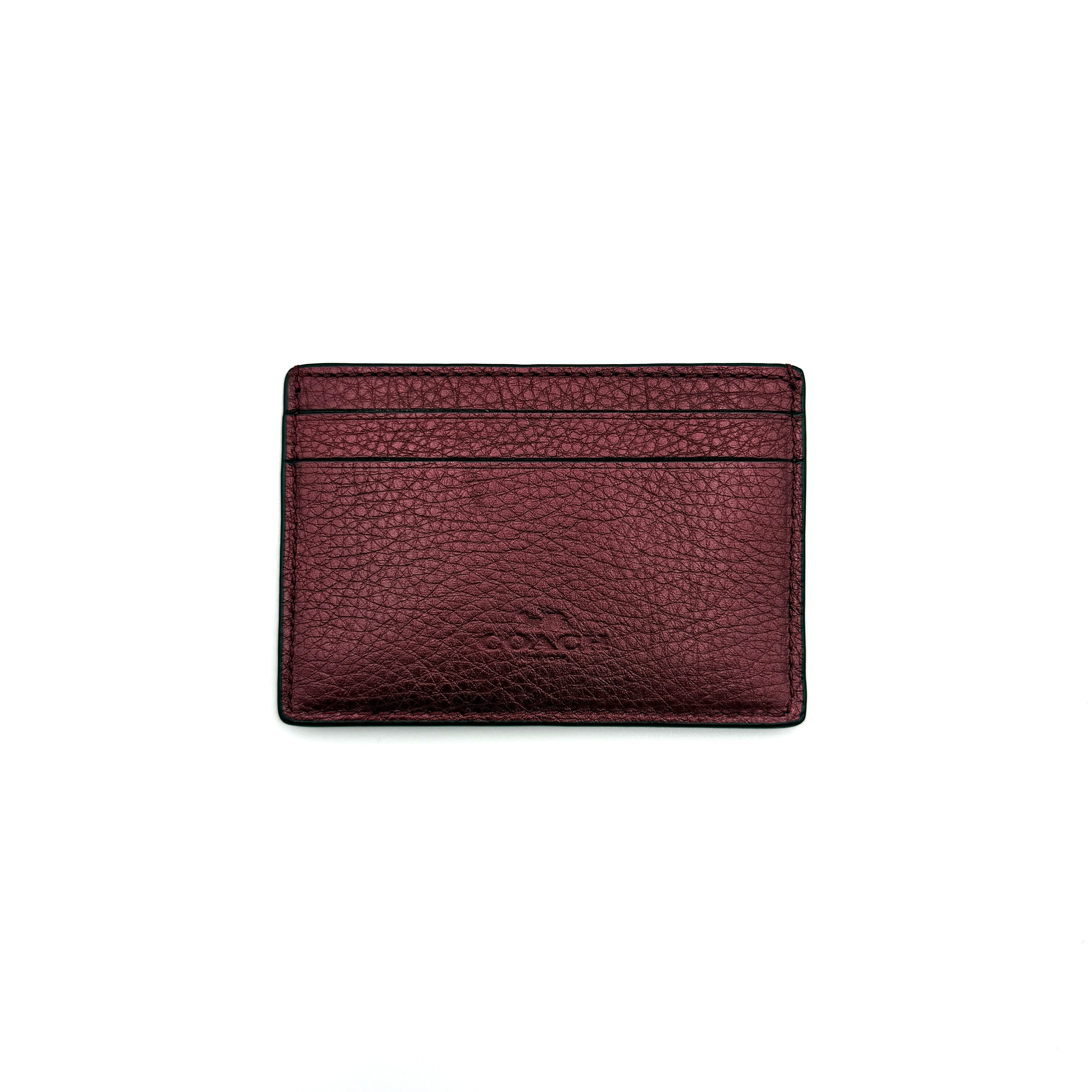 Coach Glitter Heart Wink Cardholder Burgundy