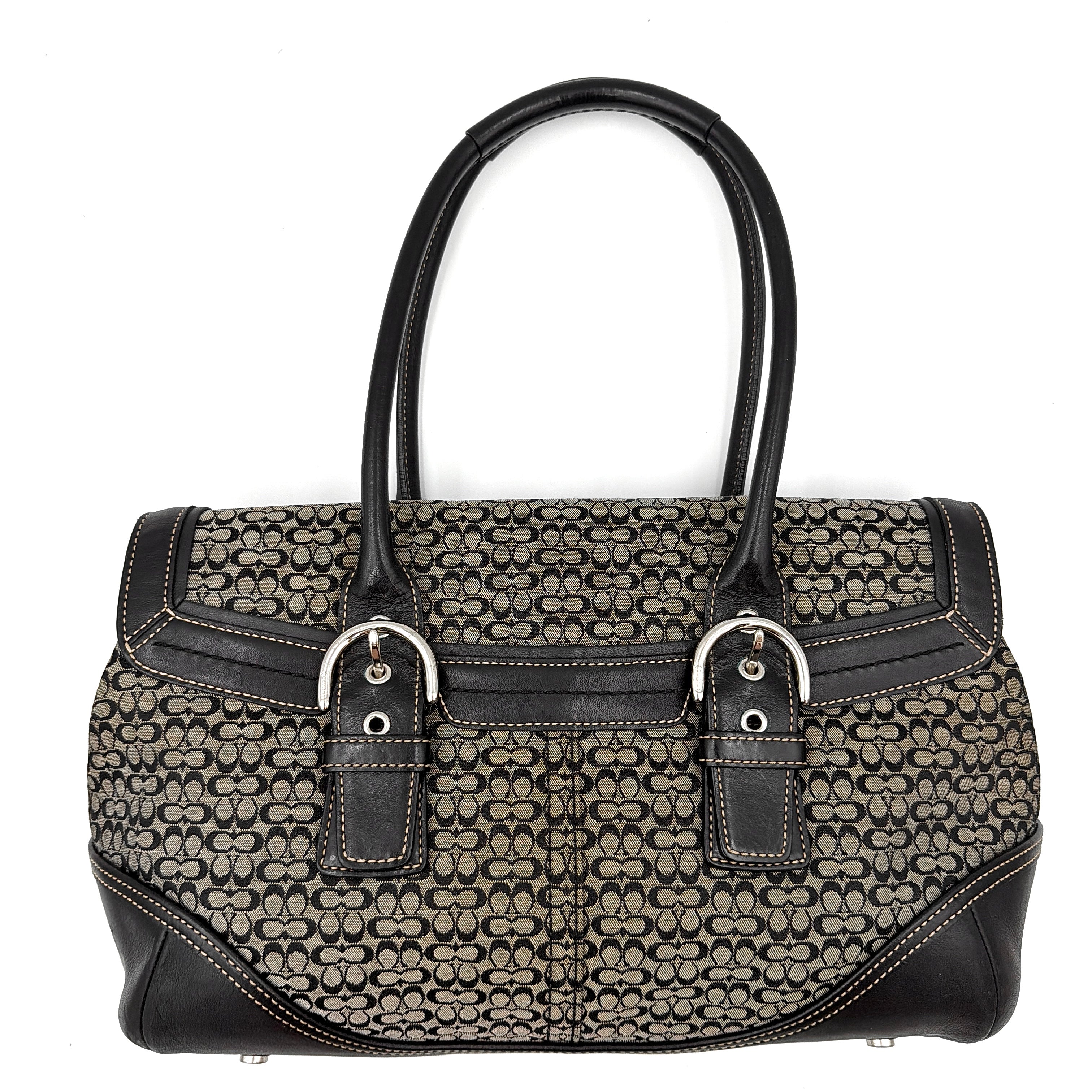 Coach Y2K Signature Soho Hampton Satchel Shoulder Bag Grey/Black