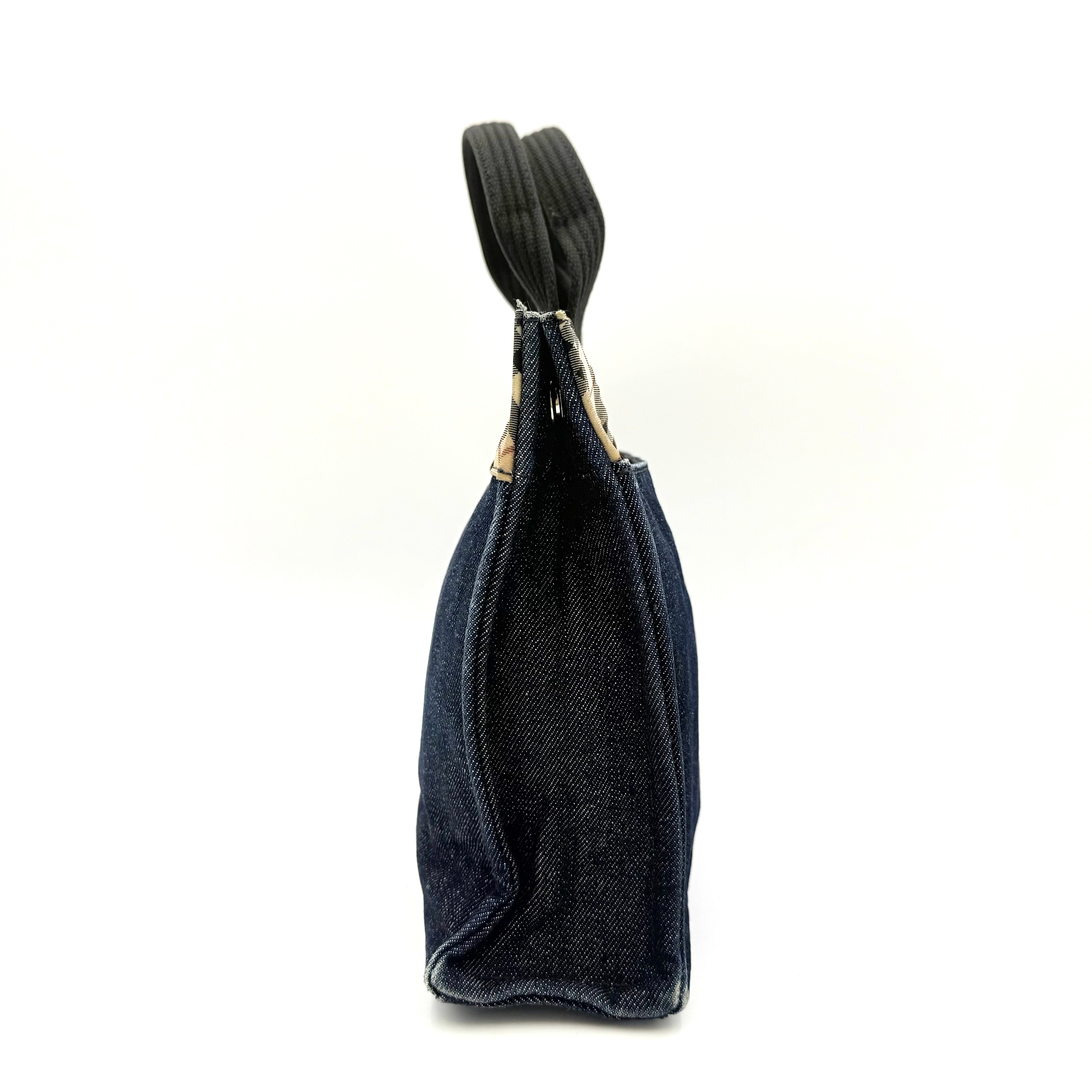 Burberry Blue Label Nova Check Denim Tote Bag Blue/Beige