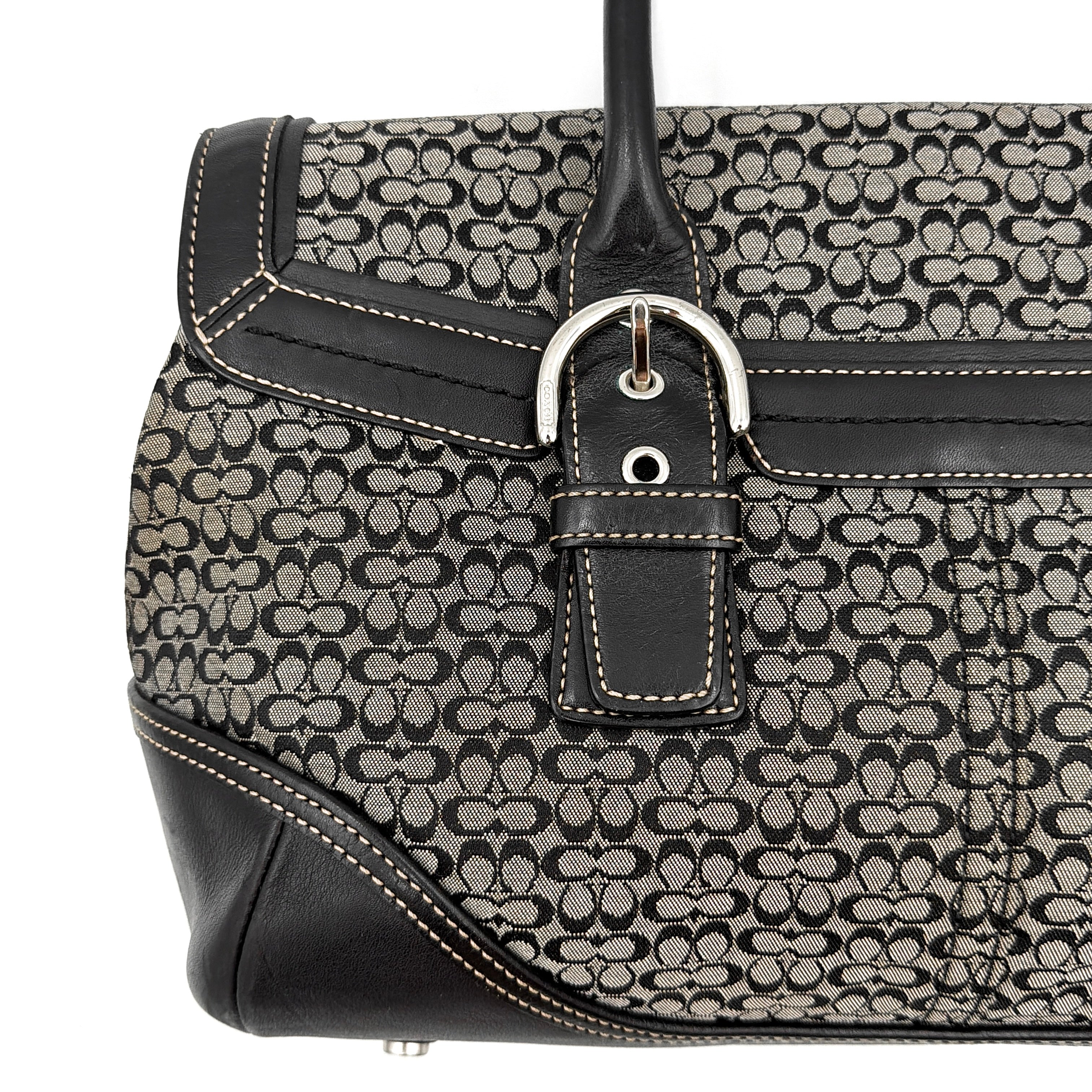 Coach Y2K Signature Soho Hampton Satchel Shoulder Bag Grey/Black