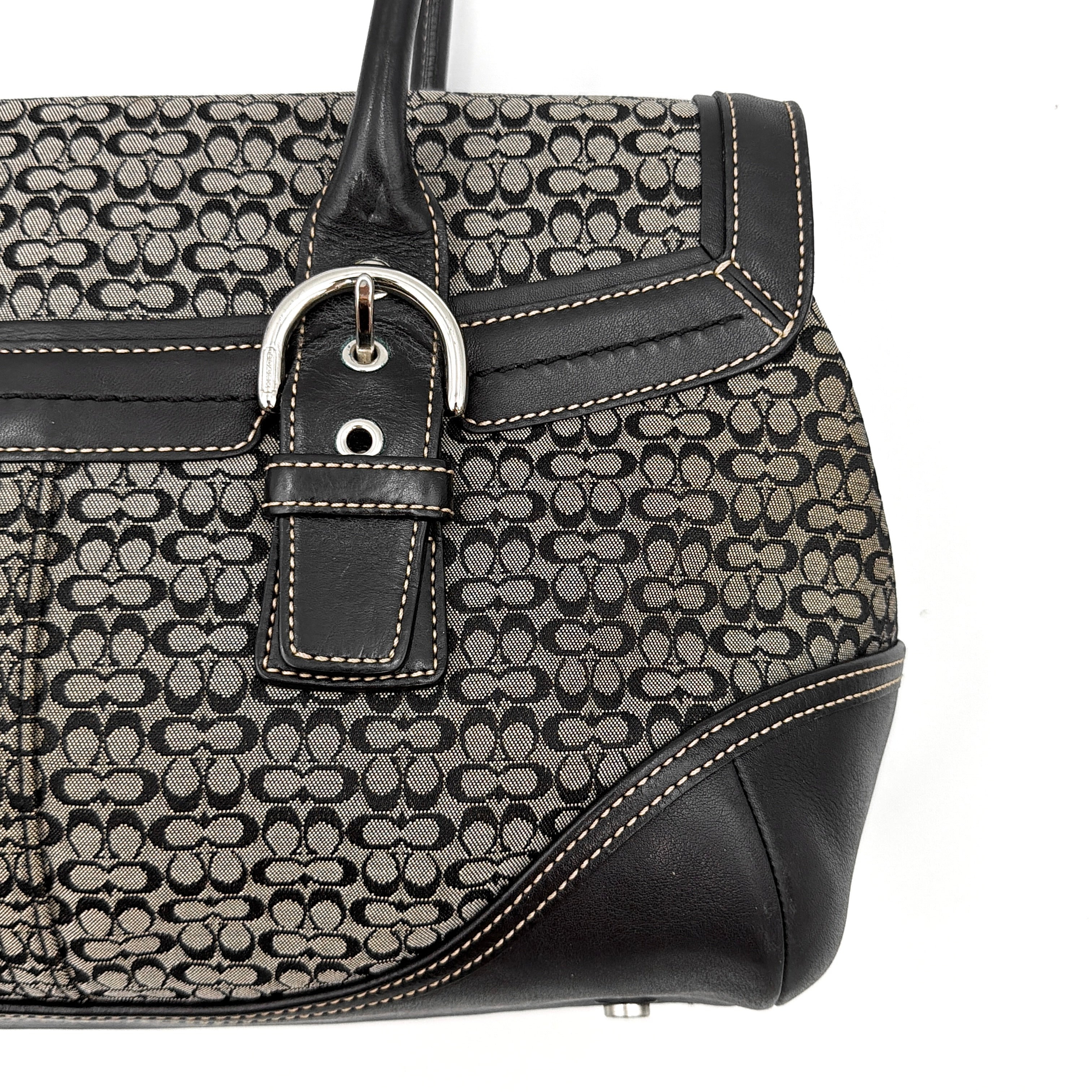 Coach Y2K Signature Soho Hampton Satchel Shoulder Bag Grey/Black