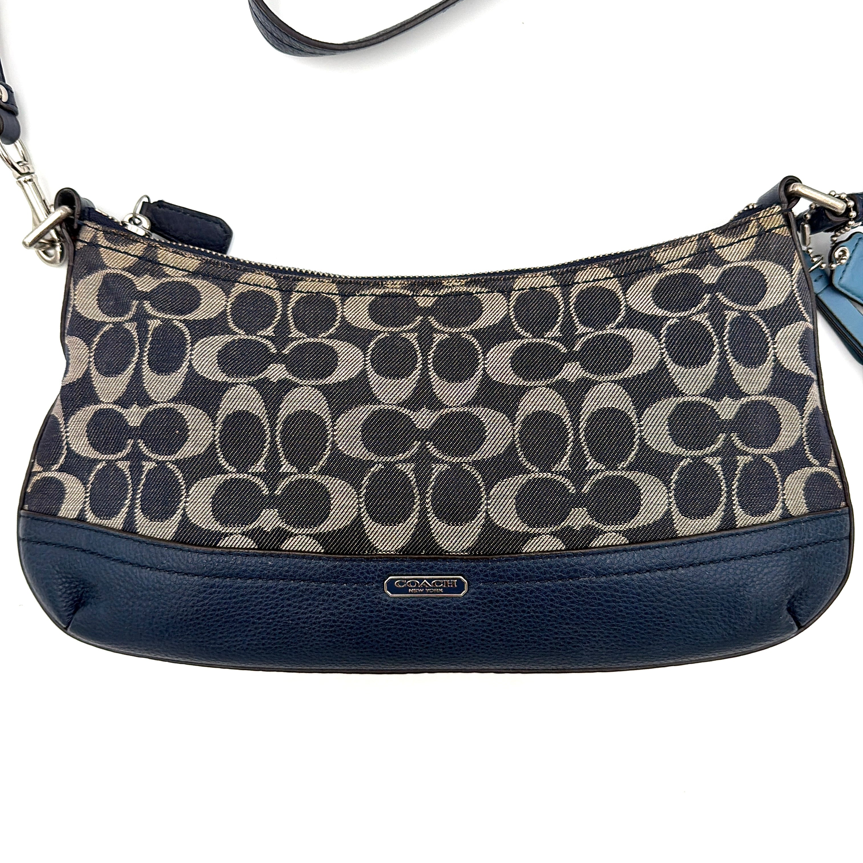 Coach 2Way Signature Denim Crossbody Bag Blue
