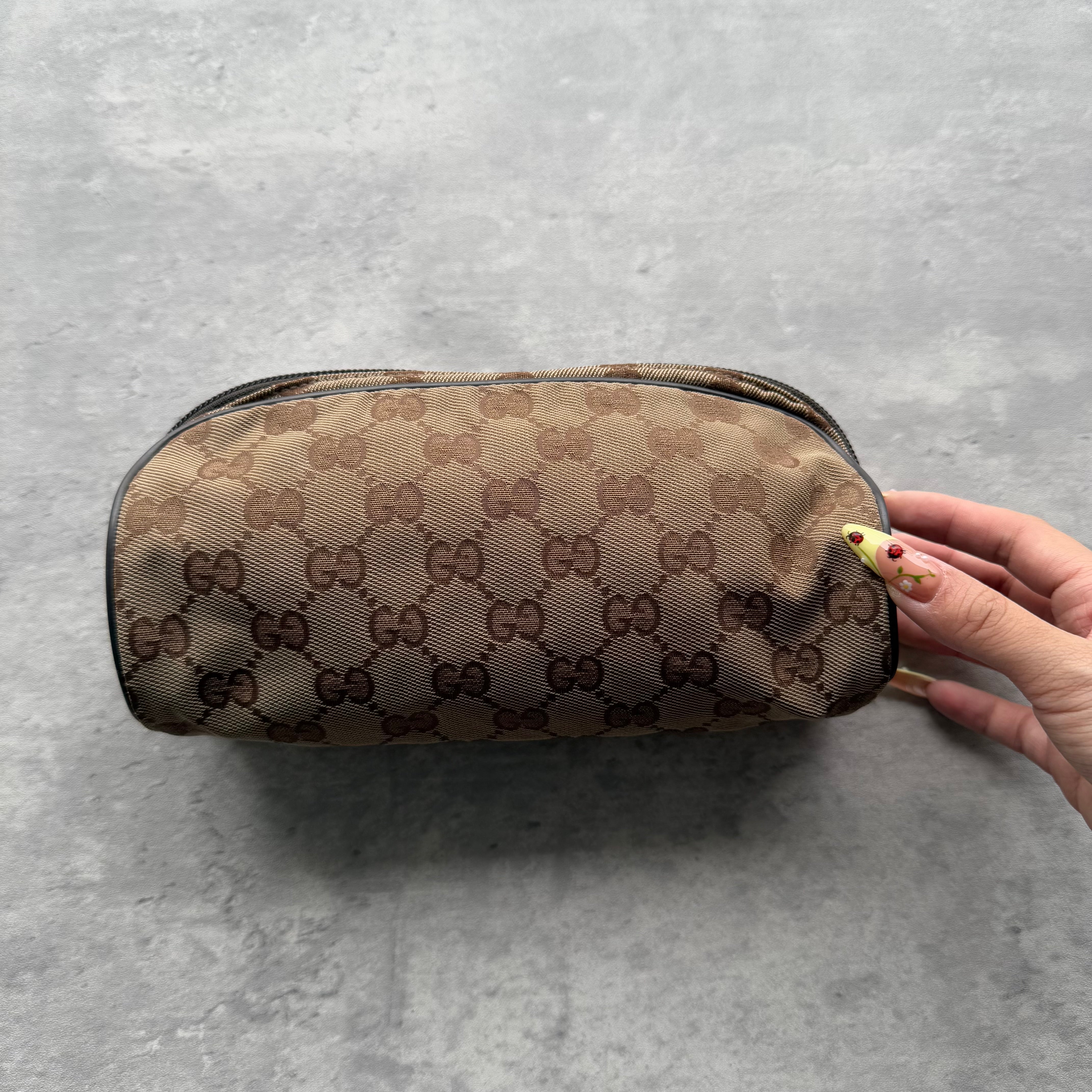 Gucci GG Monogram Cosmetic Pouch Beige