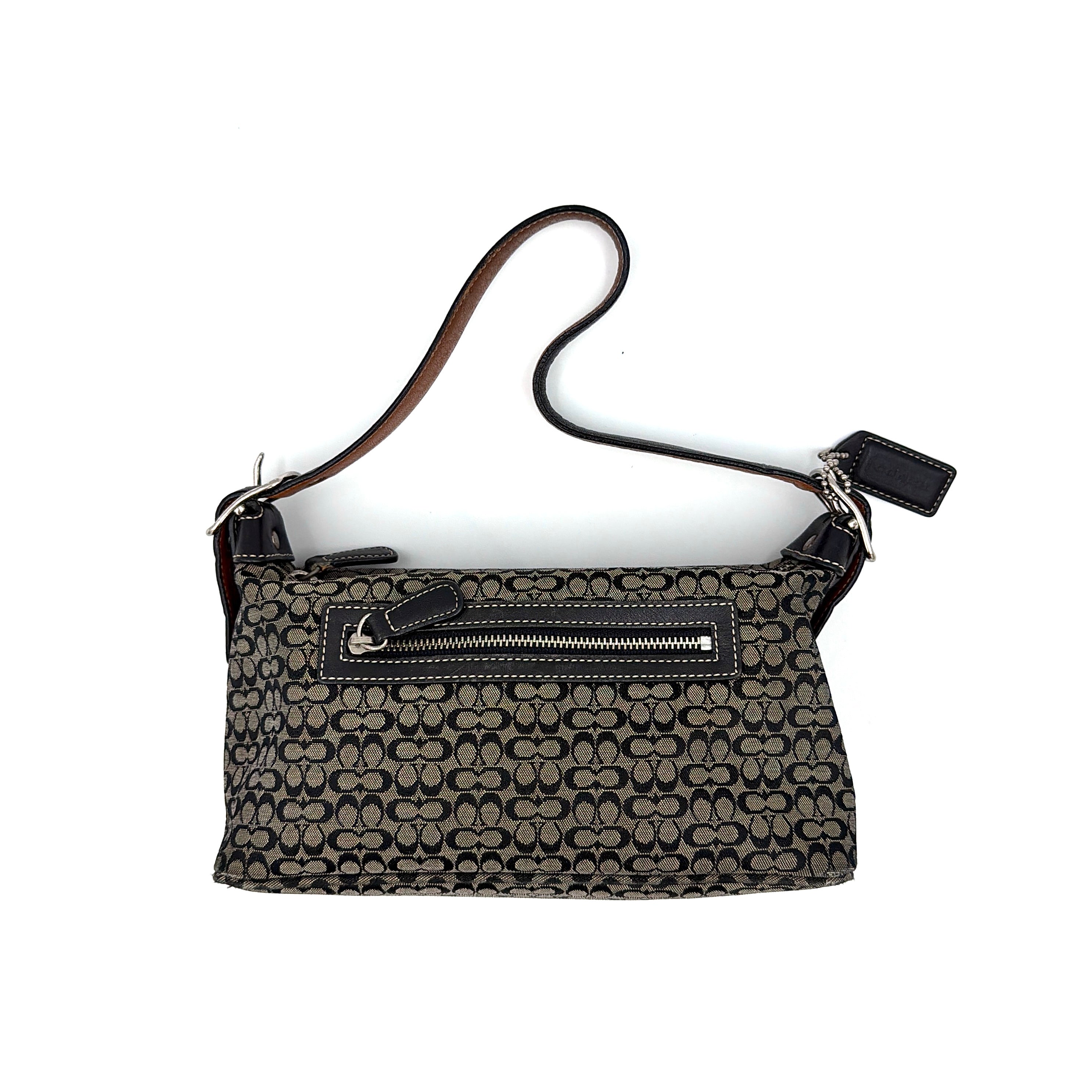 Coach Signature Hobo Shoulder Bag Grey/Black