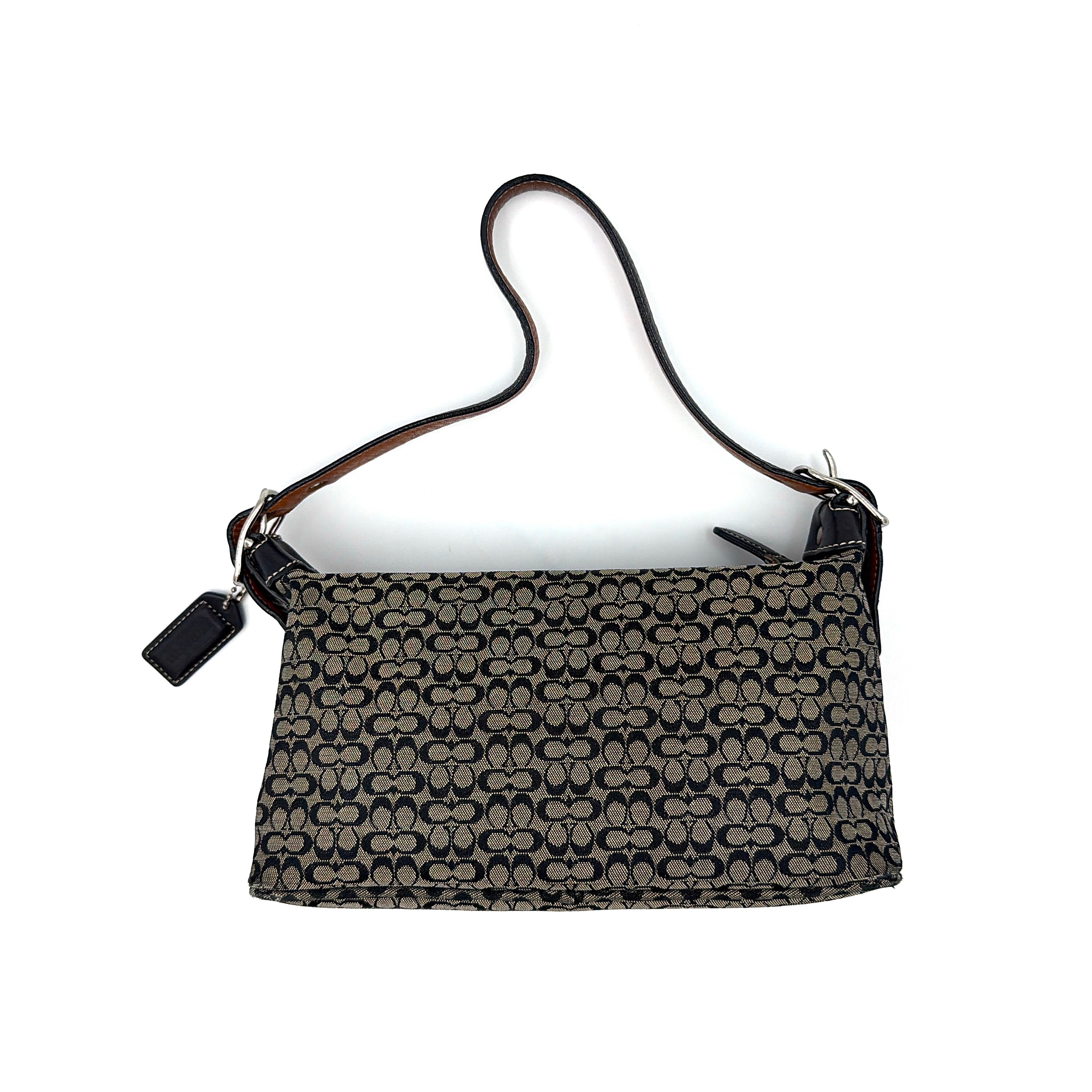 Coach Signature Hobo Shoulder Bag Grey/Black
