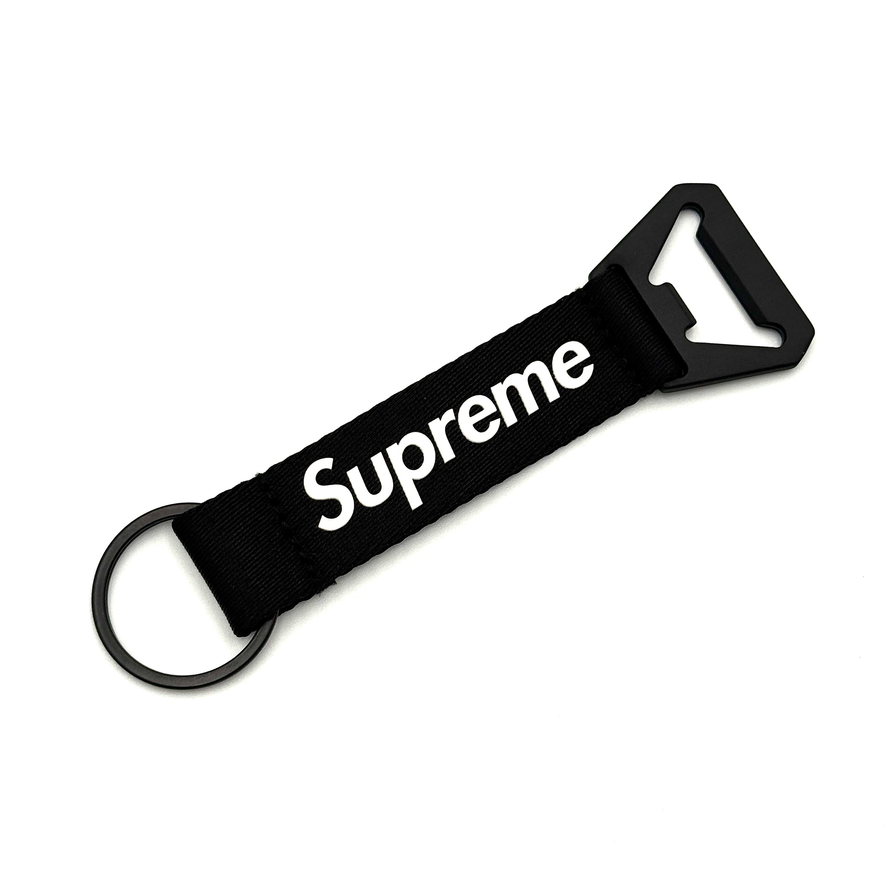 Supreme Bottle Opener Webbing Keychain Black