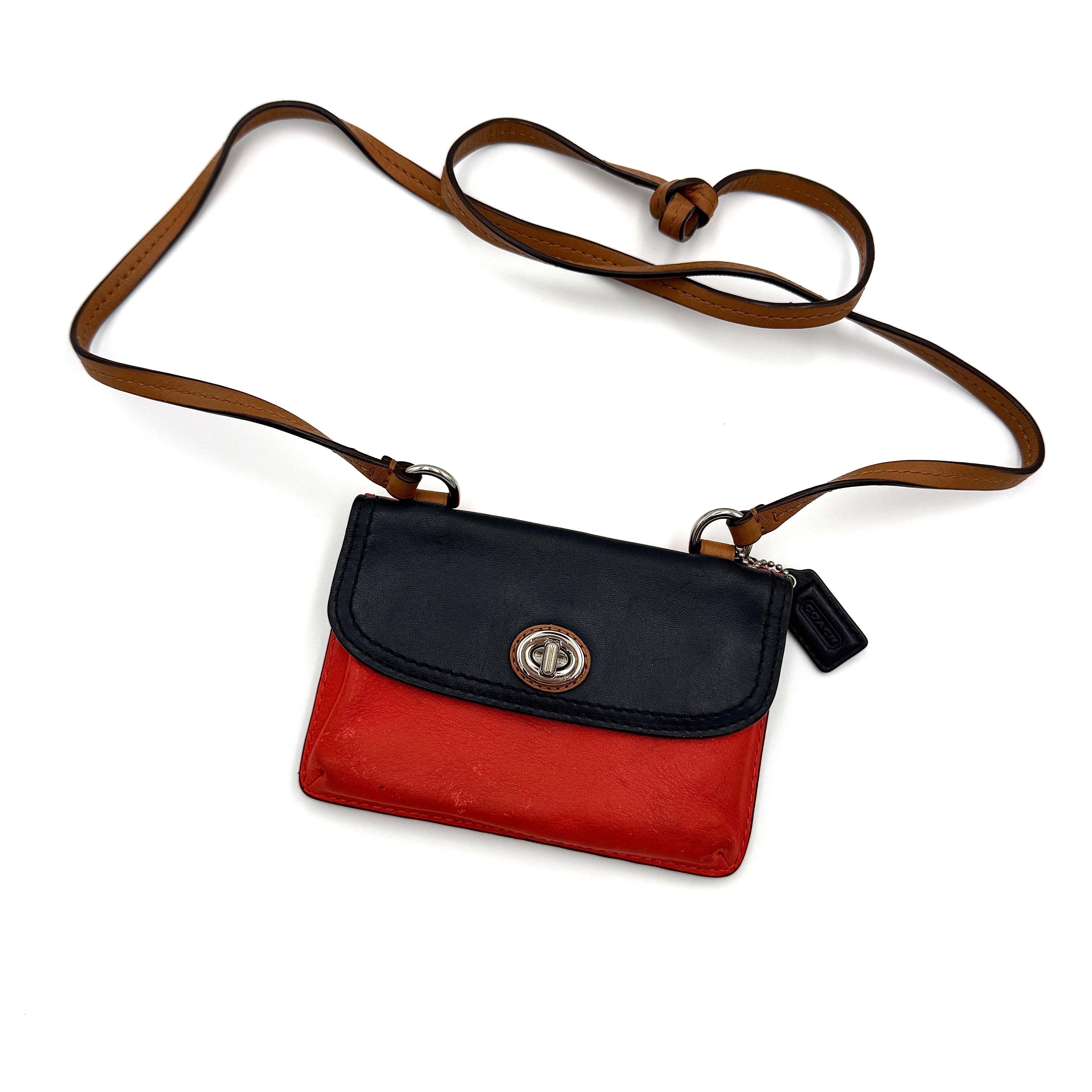 Coach Park Dylan Mini Colorblock Crossbody Bag Red/Navy